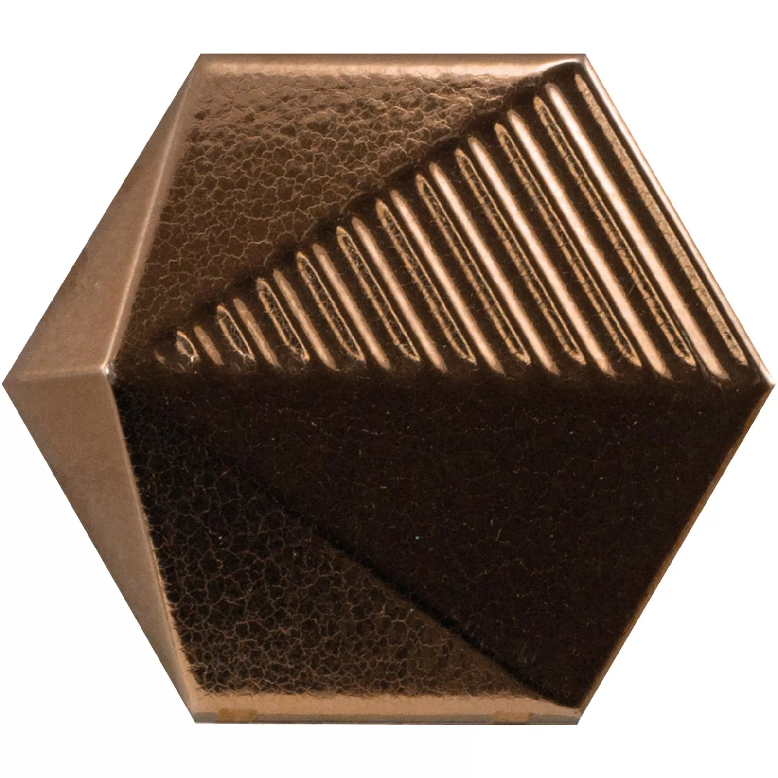 Kakel Rockford 3D Hexagon 12,4x10,7cm Koppar