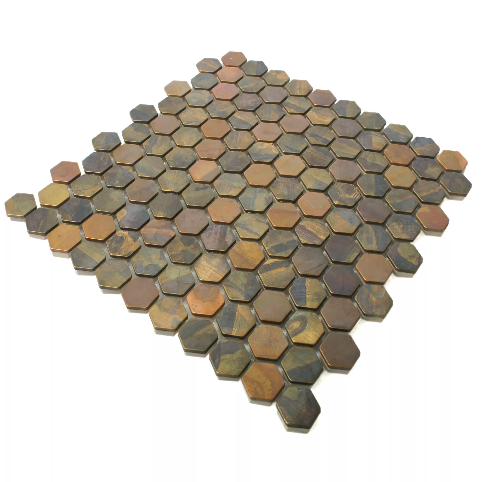 Mosaik Koppar Merkur Hexagon Brun 24