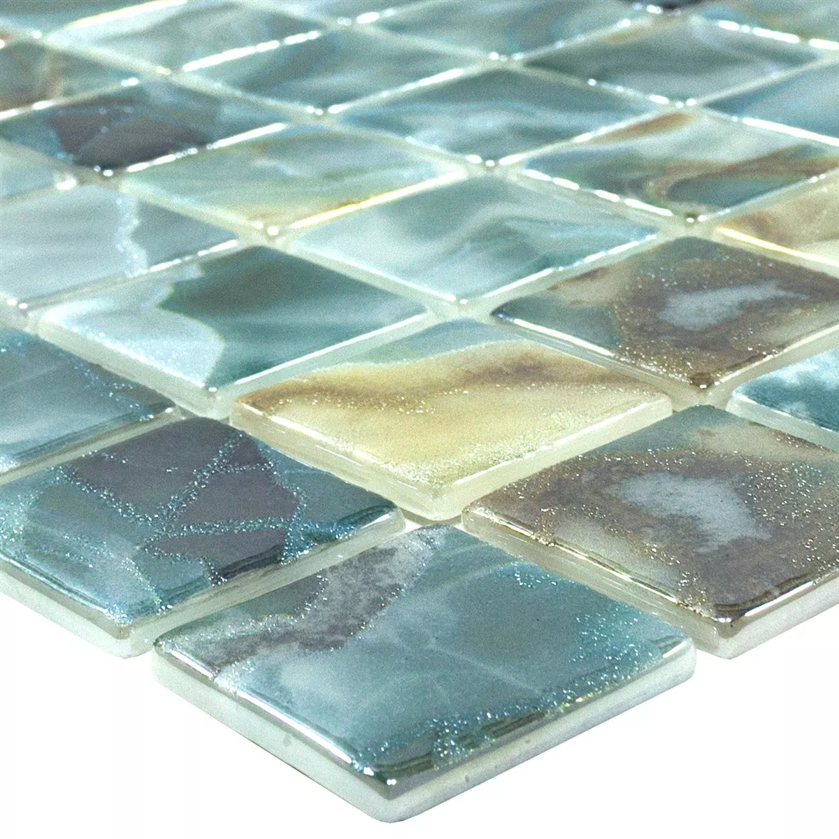 Glas Pool Mosaik Carolina Ljusgrön