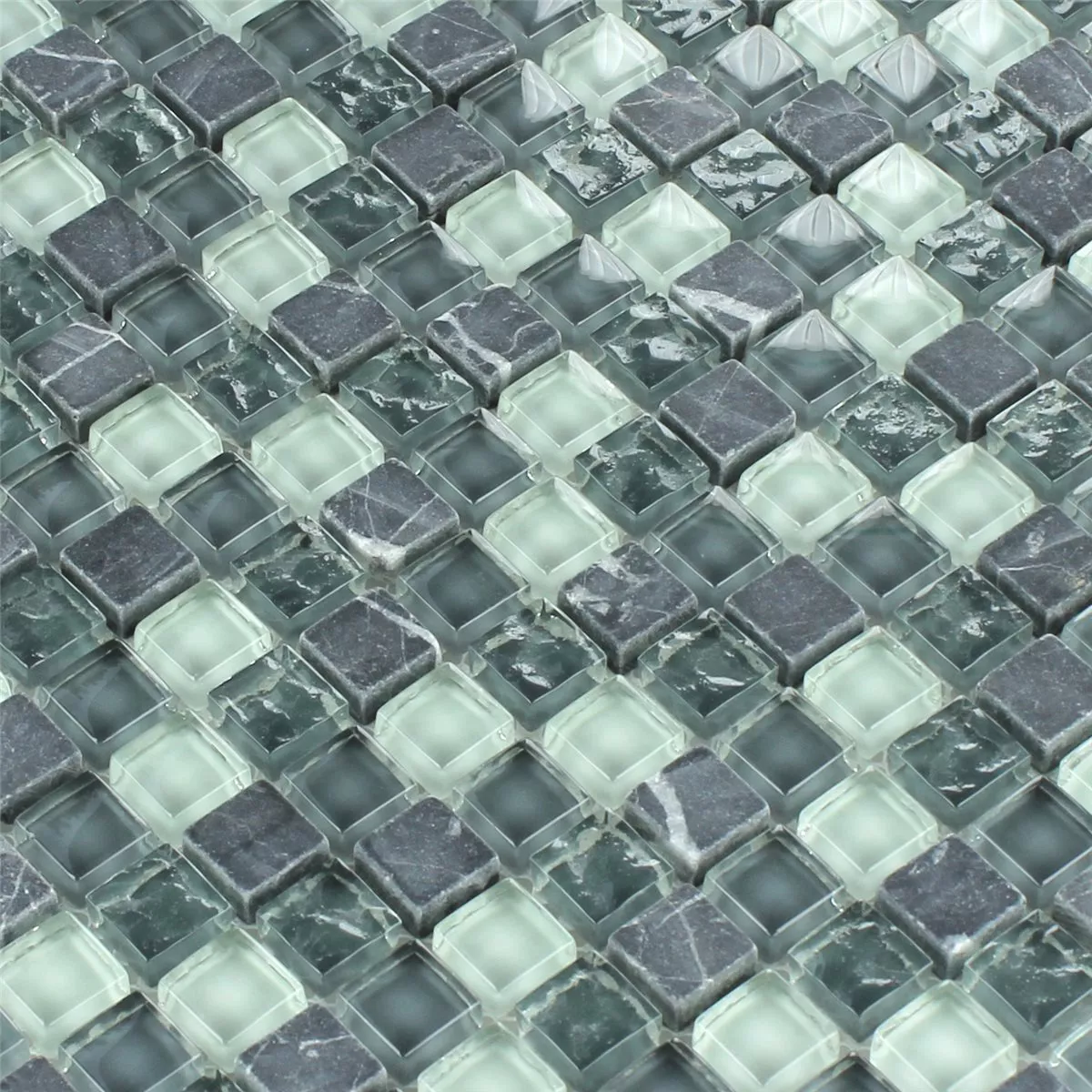 Prov Mosaik Glas Marmor Grå Mix