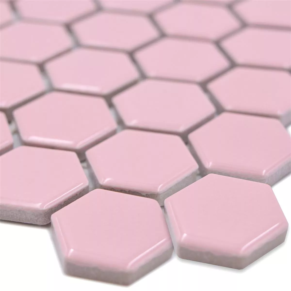 Keramikmosaik Salomon Hexagon Rosa H23