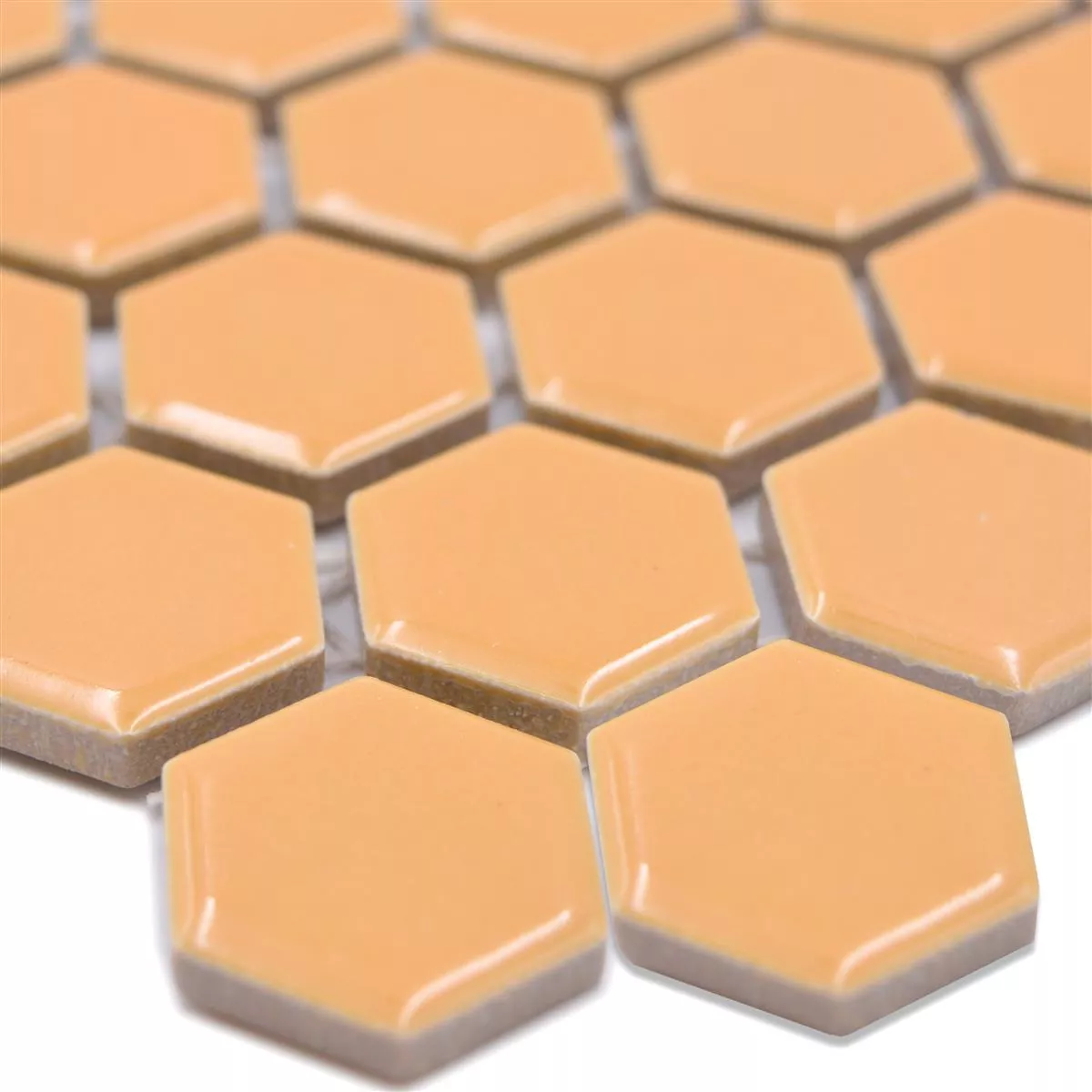 Keramikmosaik Salomon Hexagon Ockra Apelsin H23 Keramikmosaik Salomon Hexagon Ockra Apelsin H23
