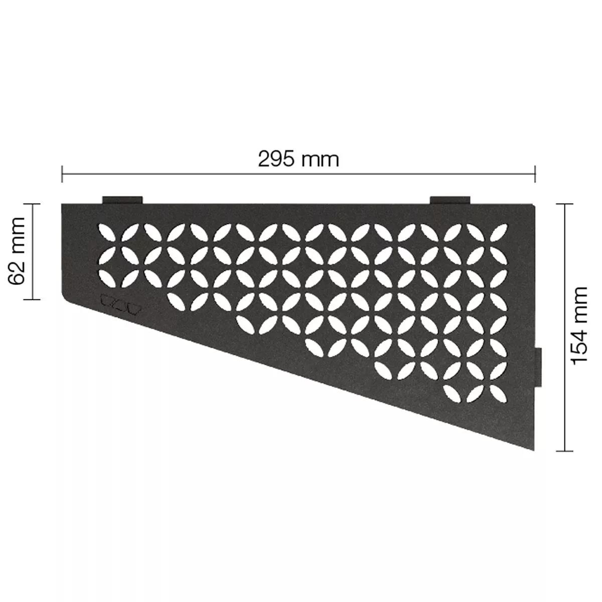 Vägghylla duschhylla Schlüter fyrkantig 15,4x29,5cm blommig antracit