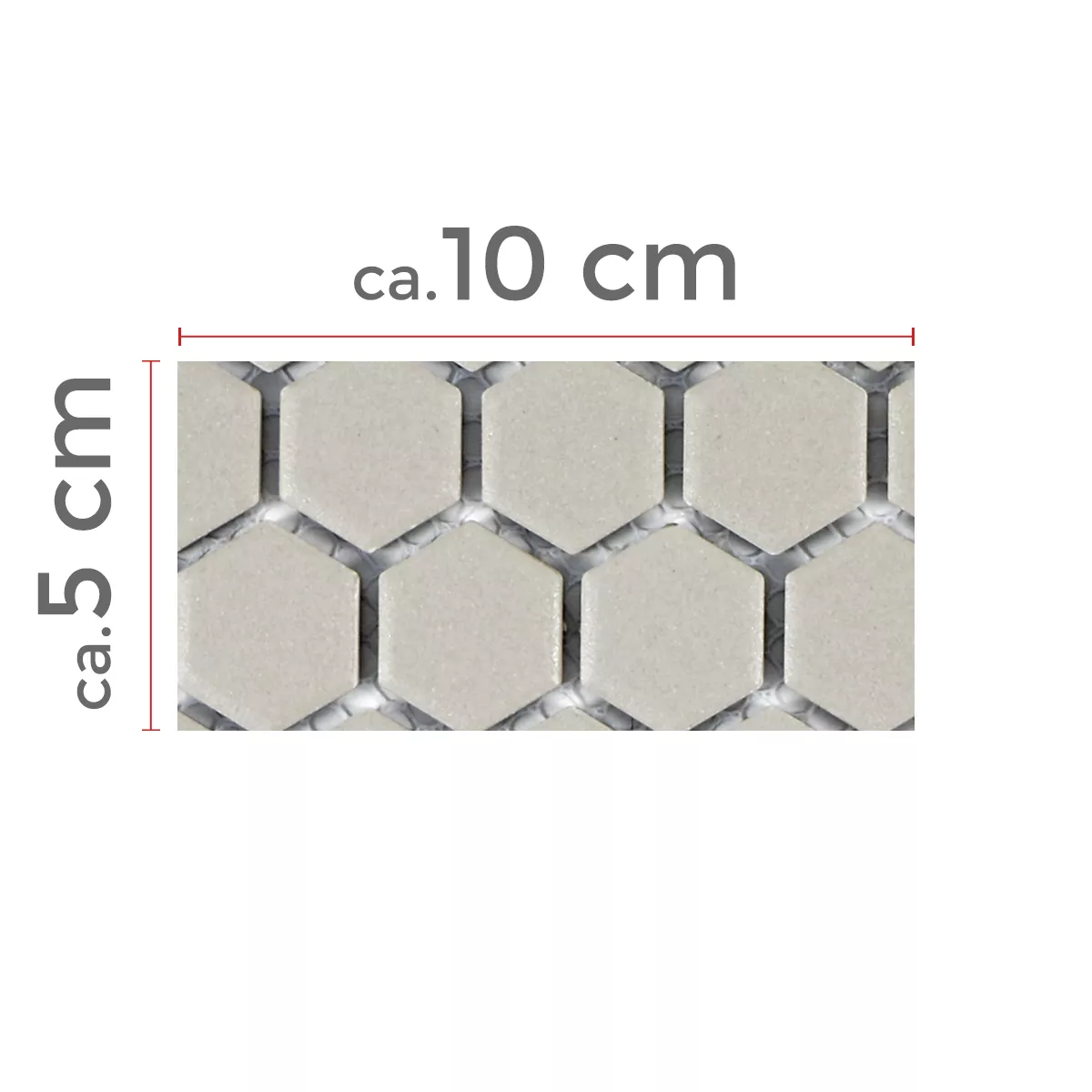 Prov Keramik Mosaik Hexagon Zeinal Oglaserad Ljusgrå R10B