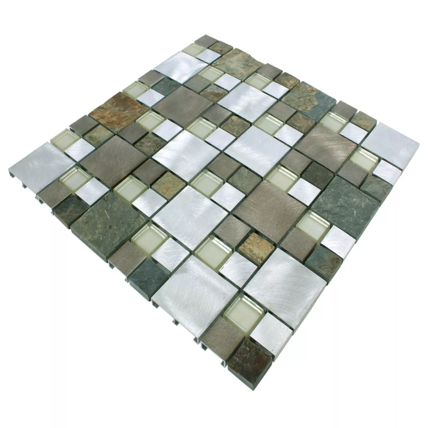 Mosaik Natursten Glas Aluminium Banzai