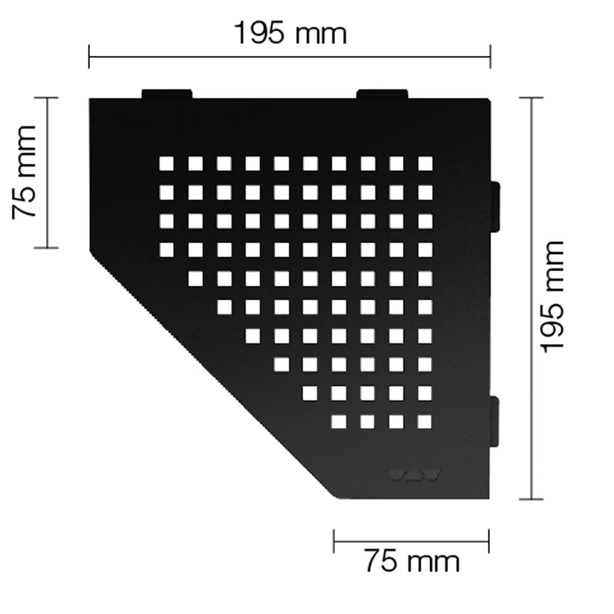 Vägghylla duschhylla Schlüter 5eck 19,5x19,5cm Square Graphite