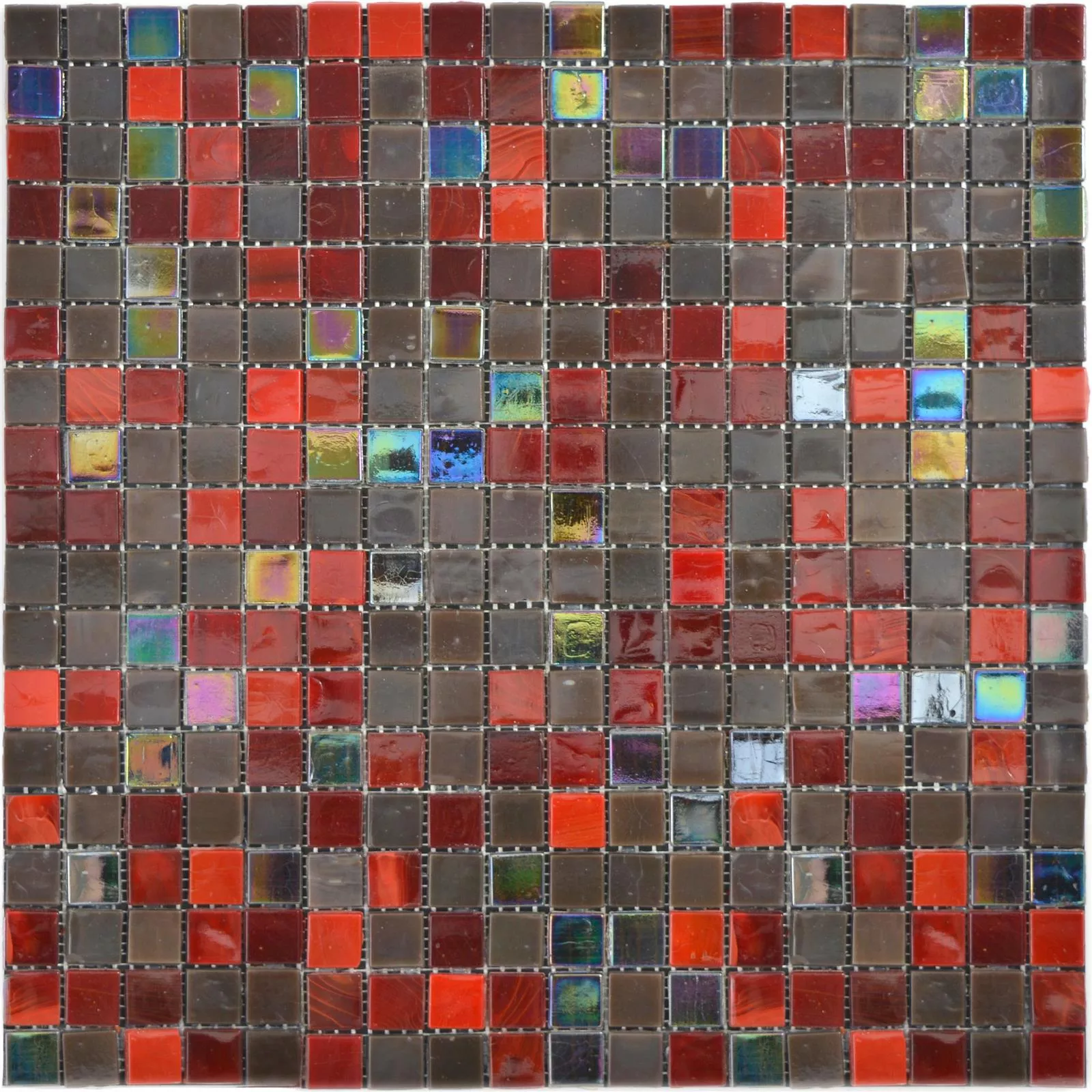 Prov Glas Mosaik Rexford Pärlemor Effekt Brun Röd