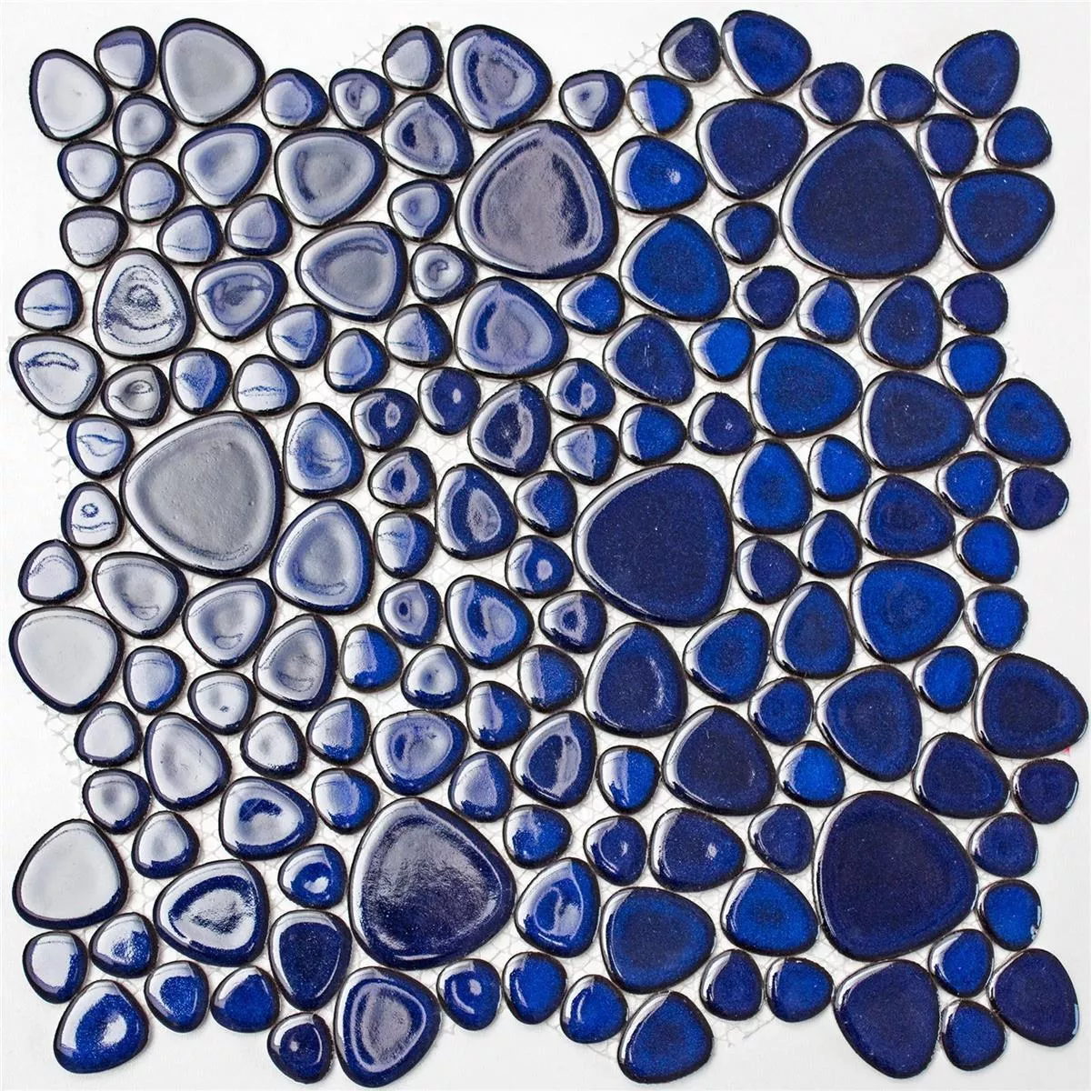 Prov Mosaik Keramik Småsten Optik Mörkblå