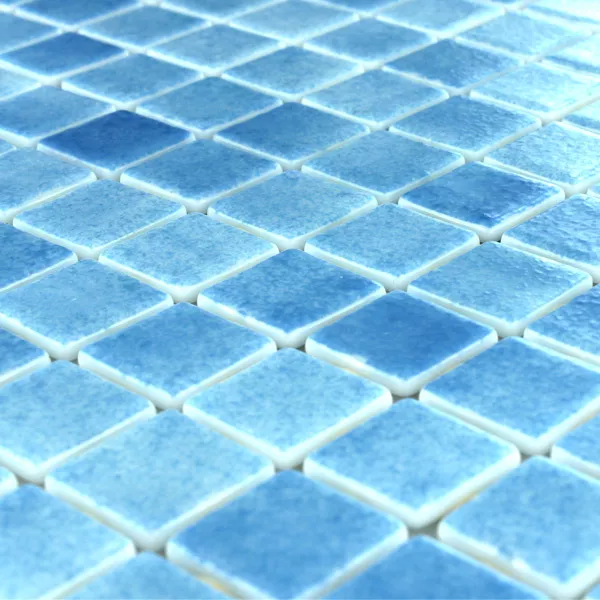 Prov Mosaik Glas Simbassäng  Ljusblå Mix