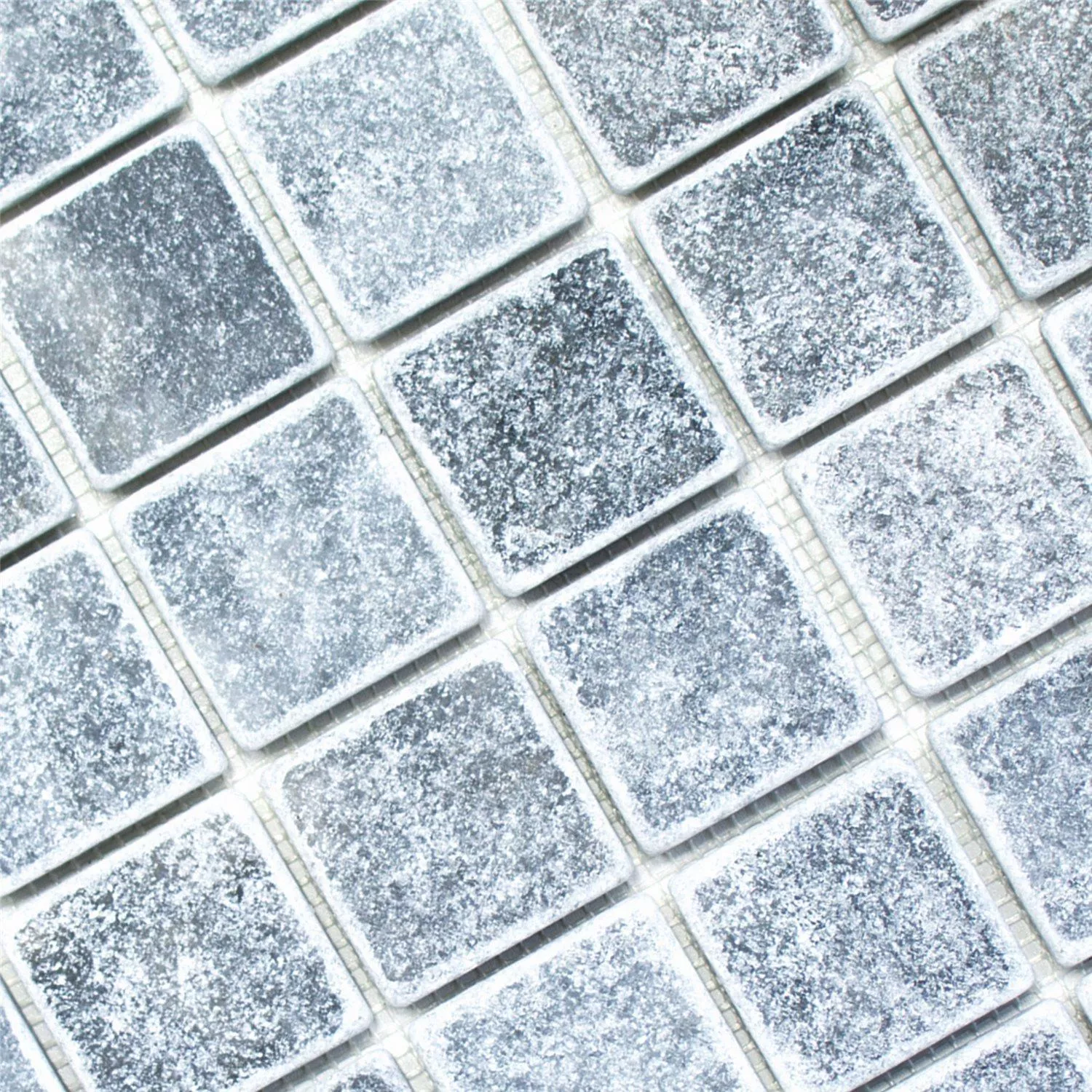 Marmor Mosaik Bardiglio Svart Grå 48