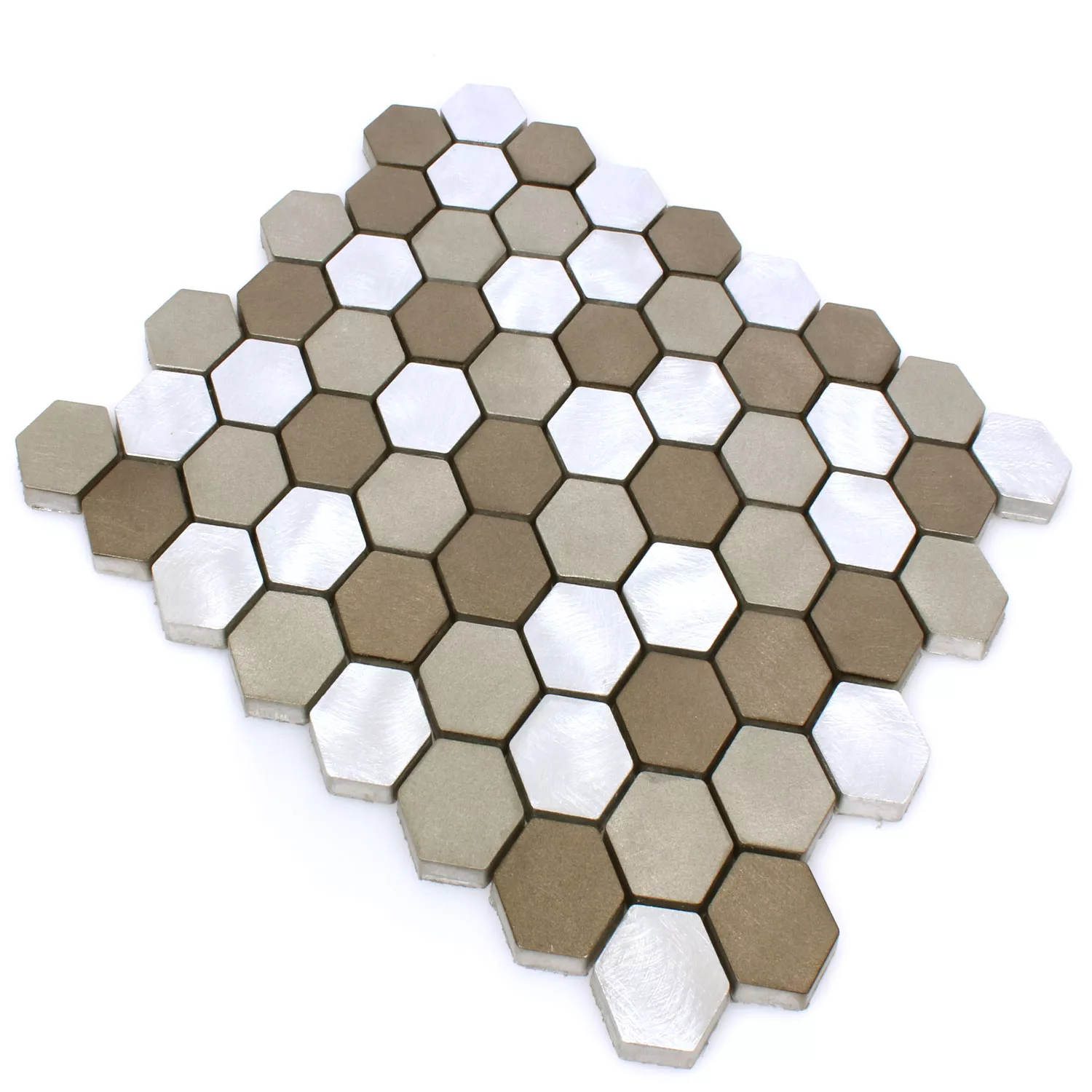 Prov Mosaik Aluminium Apache Hexagon Brun Silver