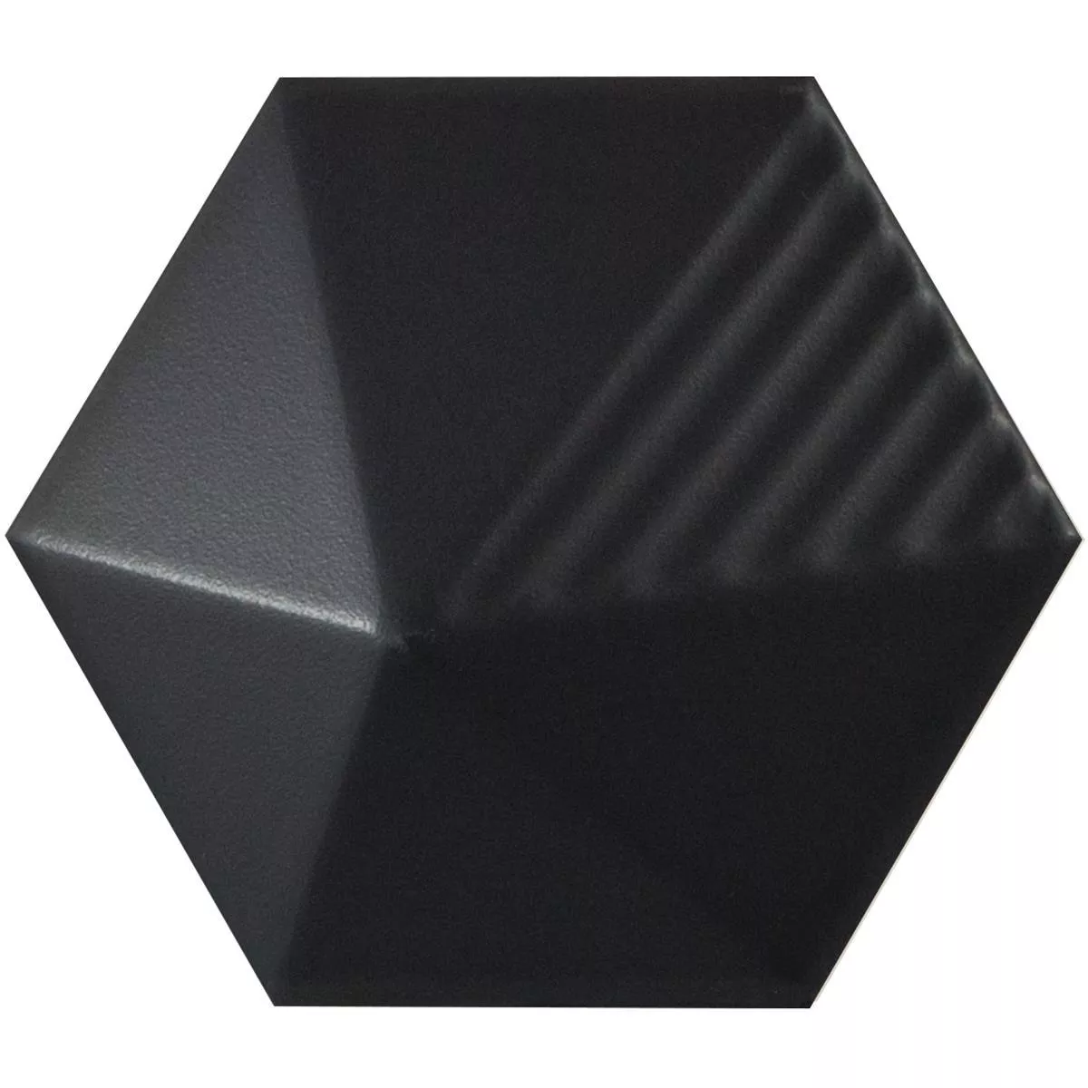 Prov Kakel Rockford 3D Hexagon 12,4x10,7cm Svart Matt