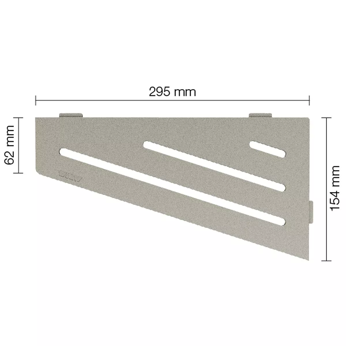 Vägghylla duschhylla Schlüter kvadratisk 15,4x29,5cm våggrå