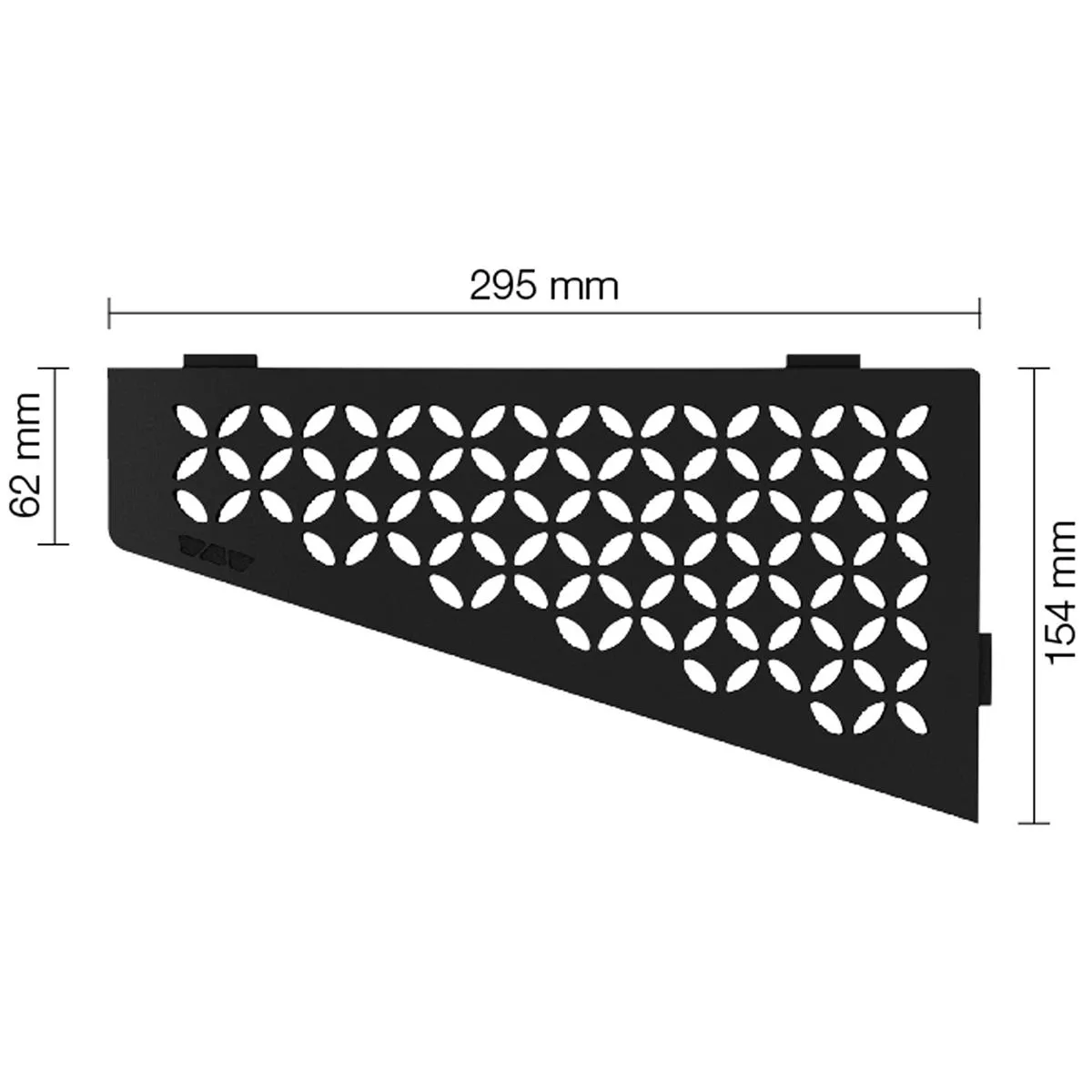 Vägghylla duschhylla Schlüter kvadratisk 15,4x29,5cm Blomgrafit