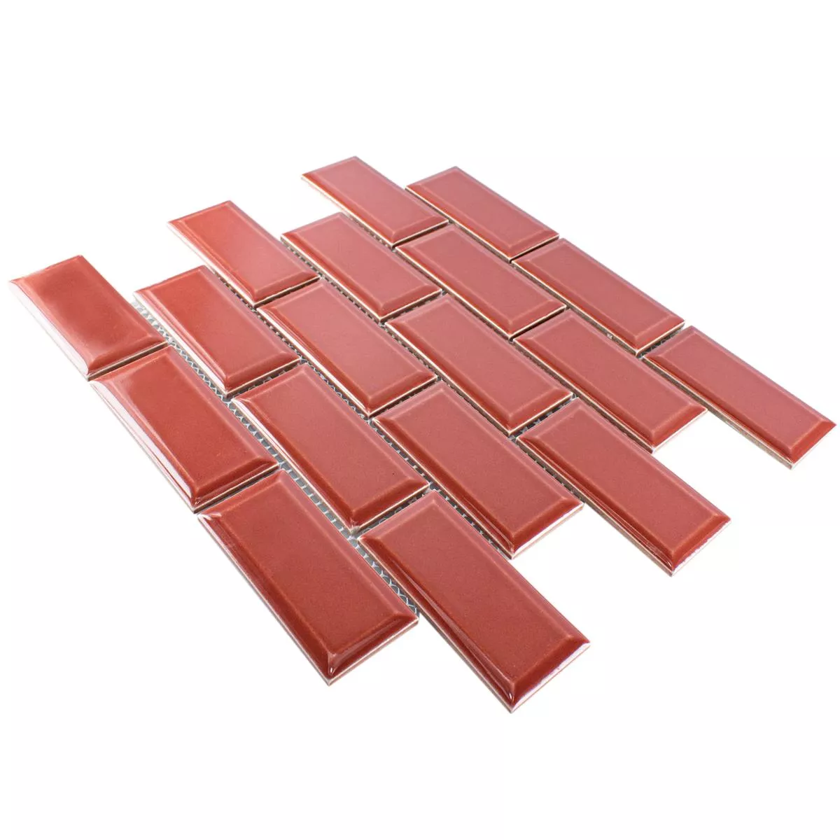 Keramik Mosaik StPauls Metro Med Fasett Röd