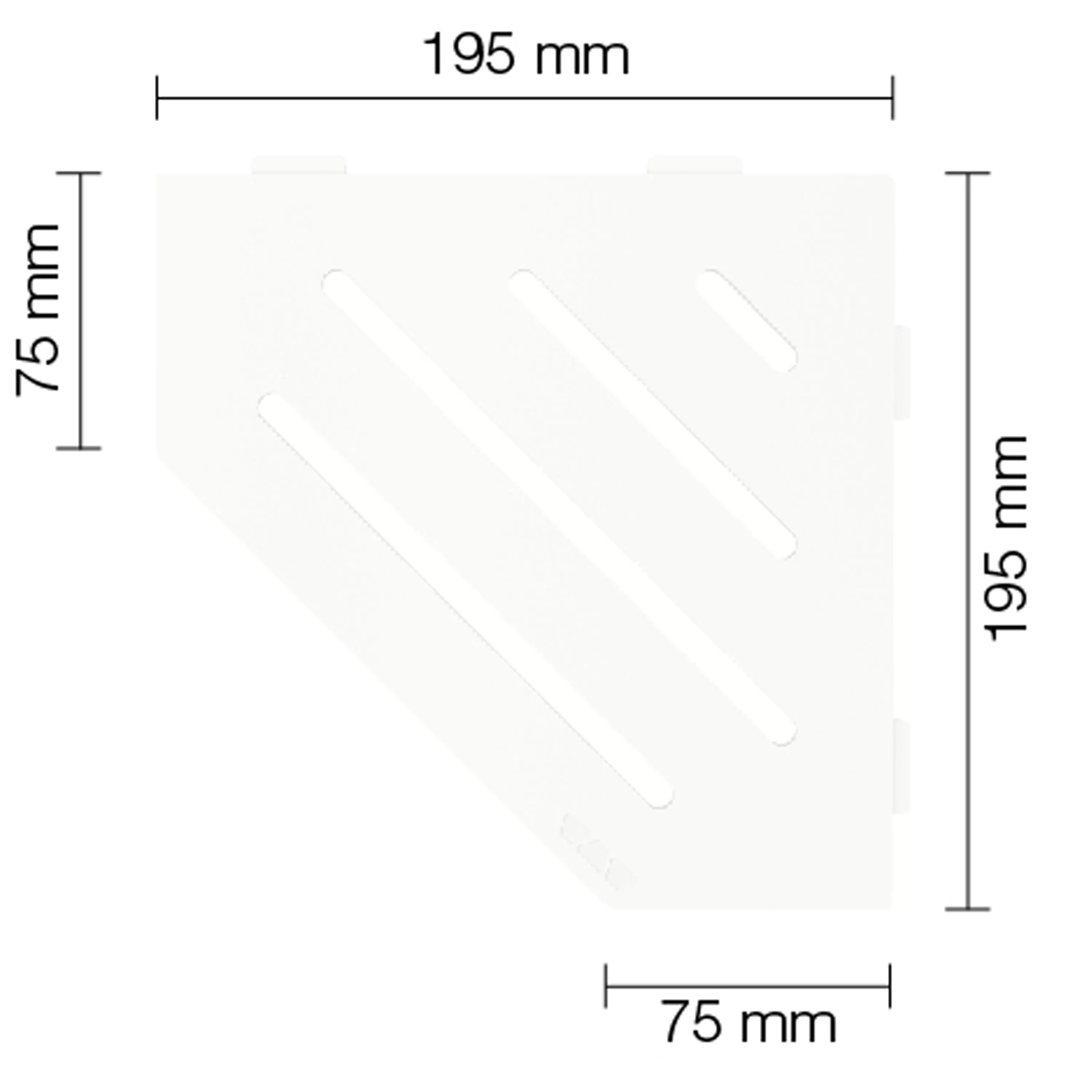 Vägghylla duschhylla Schlüter 5agon 19,5x19,5cm Wave White