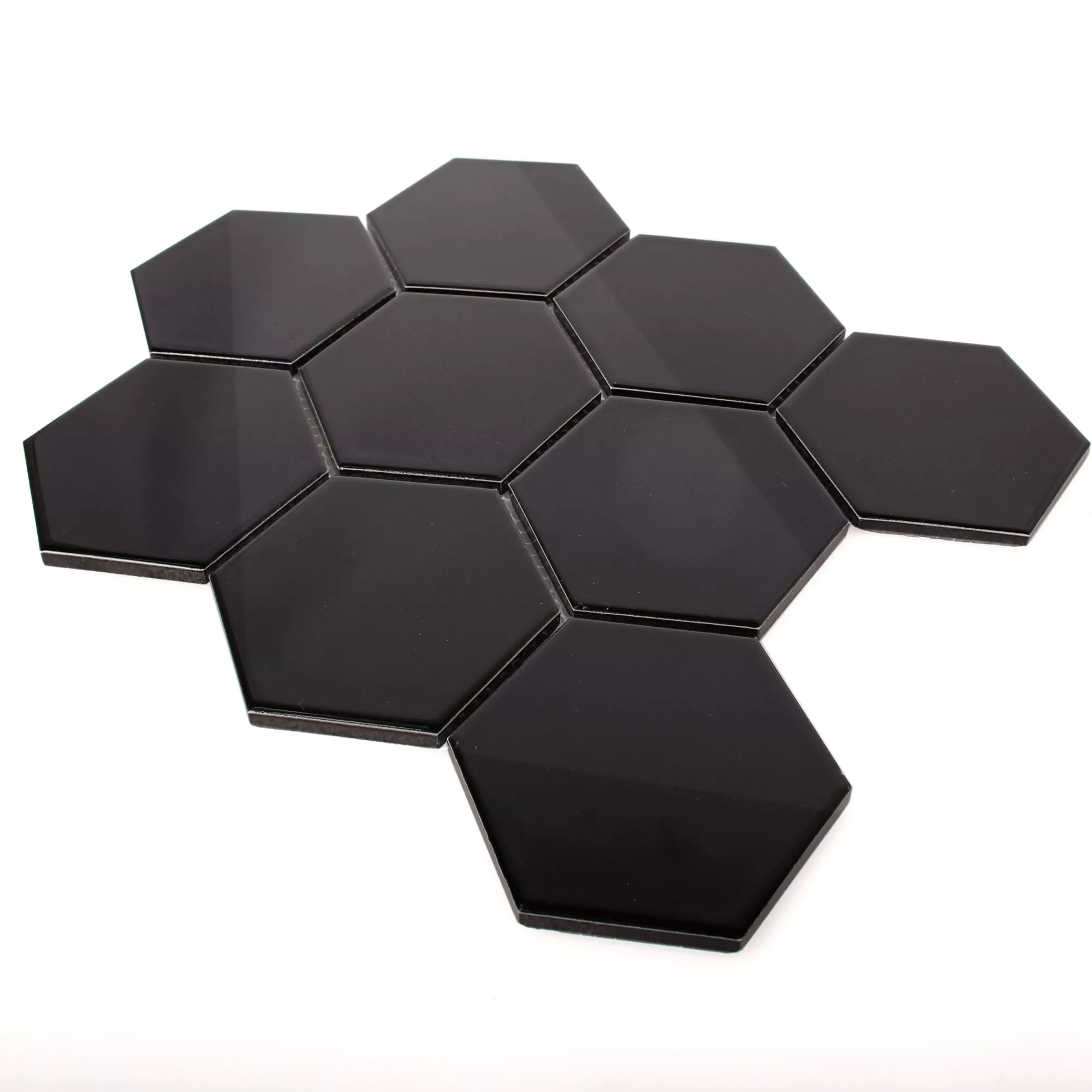 Keramik Mosaik Hexagon Salamanca Svart Glänsande H95