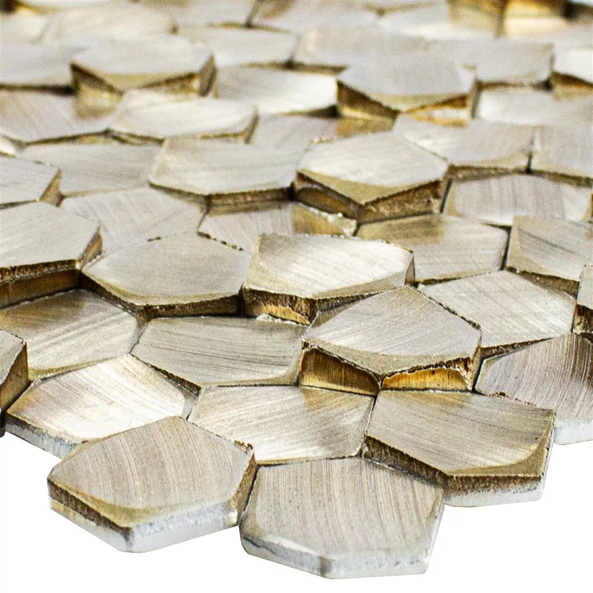 Aluminium Metall Mosaik McAllen Guld