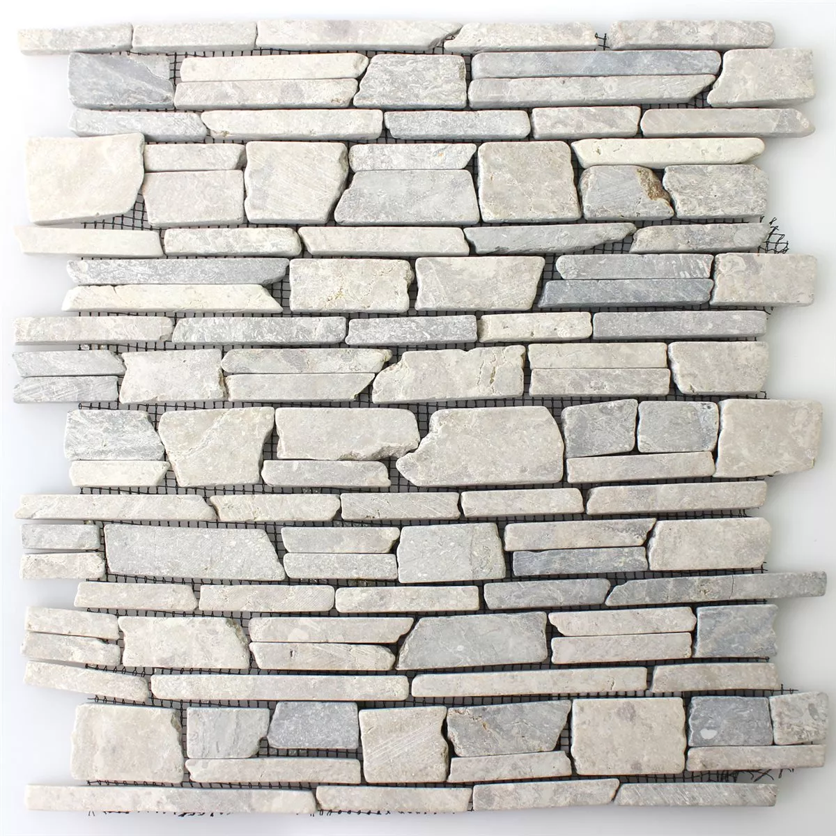 Prov Mosaik Marmor Brick Uni Grey