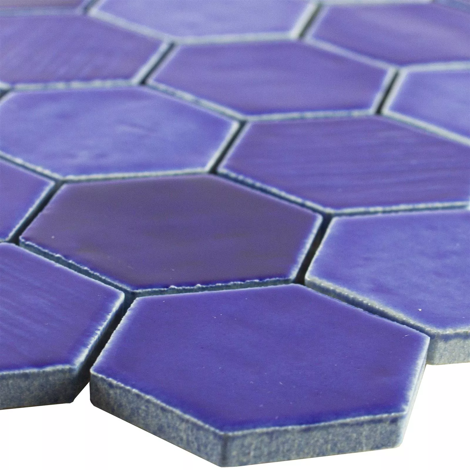 Prov Keramik Mosaik Roseburg Hexagon Glänsande Blå