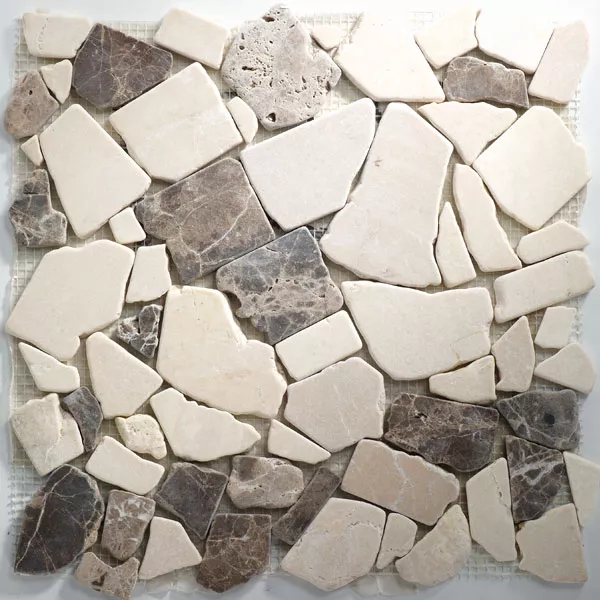 Marmor Brutna Mosaik Castanao Cream