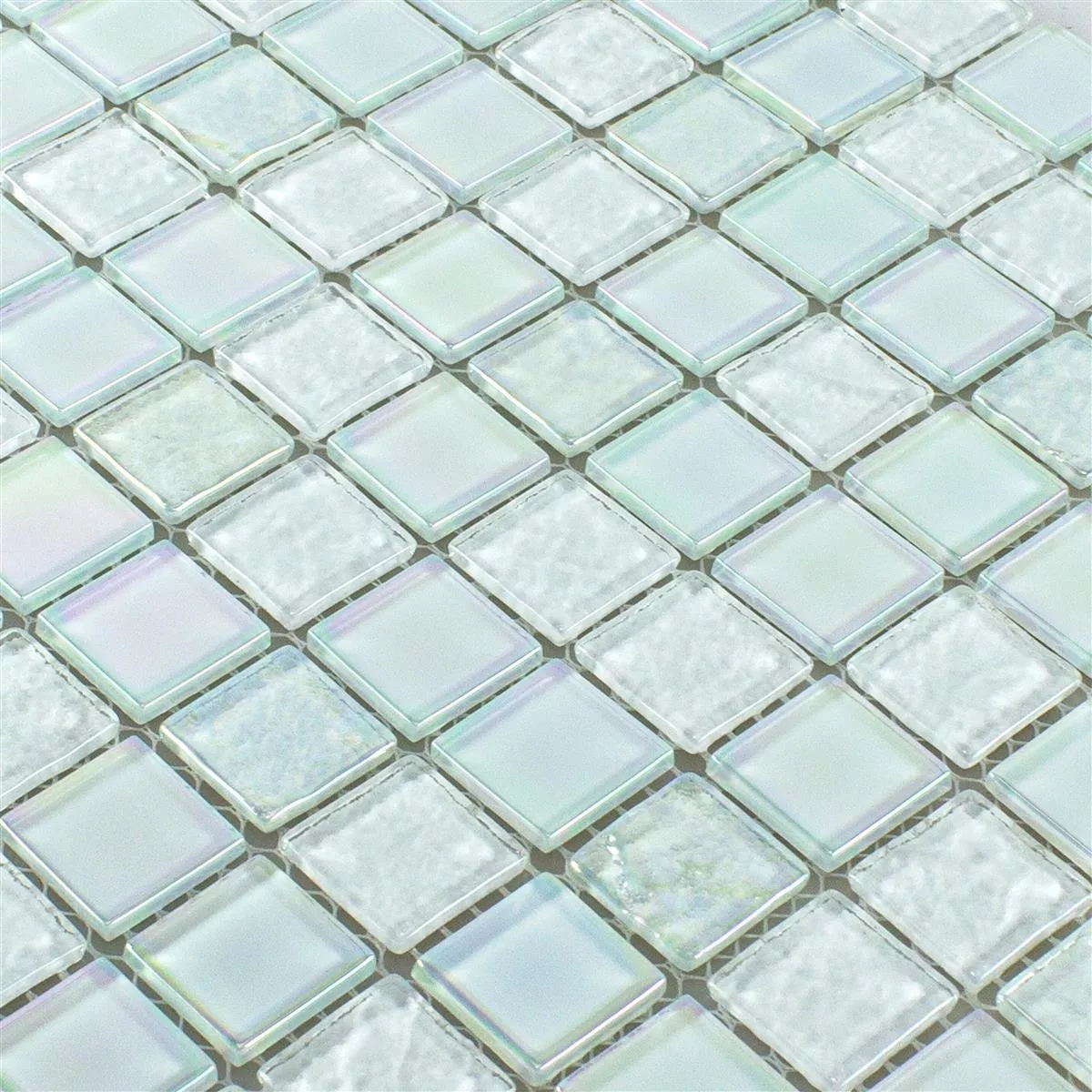 Glasmosaik Plattor Pärlemor Effekt Manor Vit