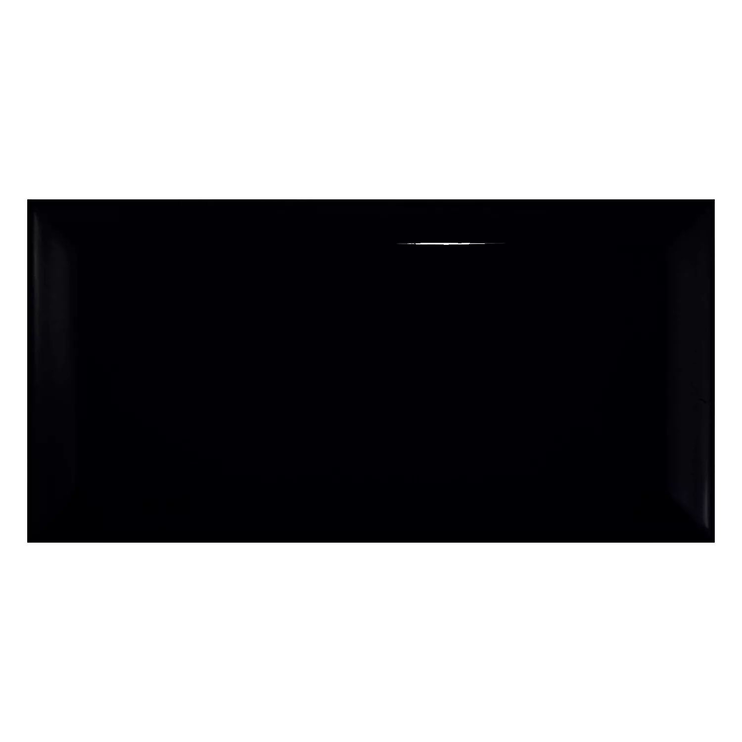 Metro kakel Svart Glänsande 10x20 cm Med Fasett Jasper Negro
