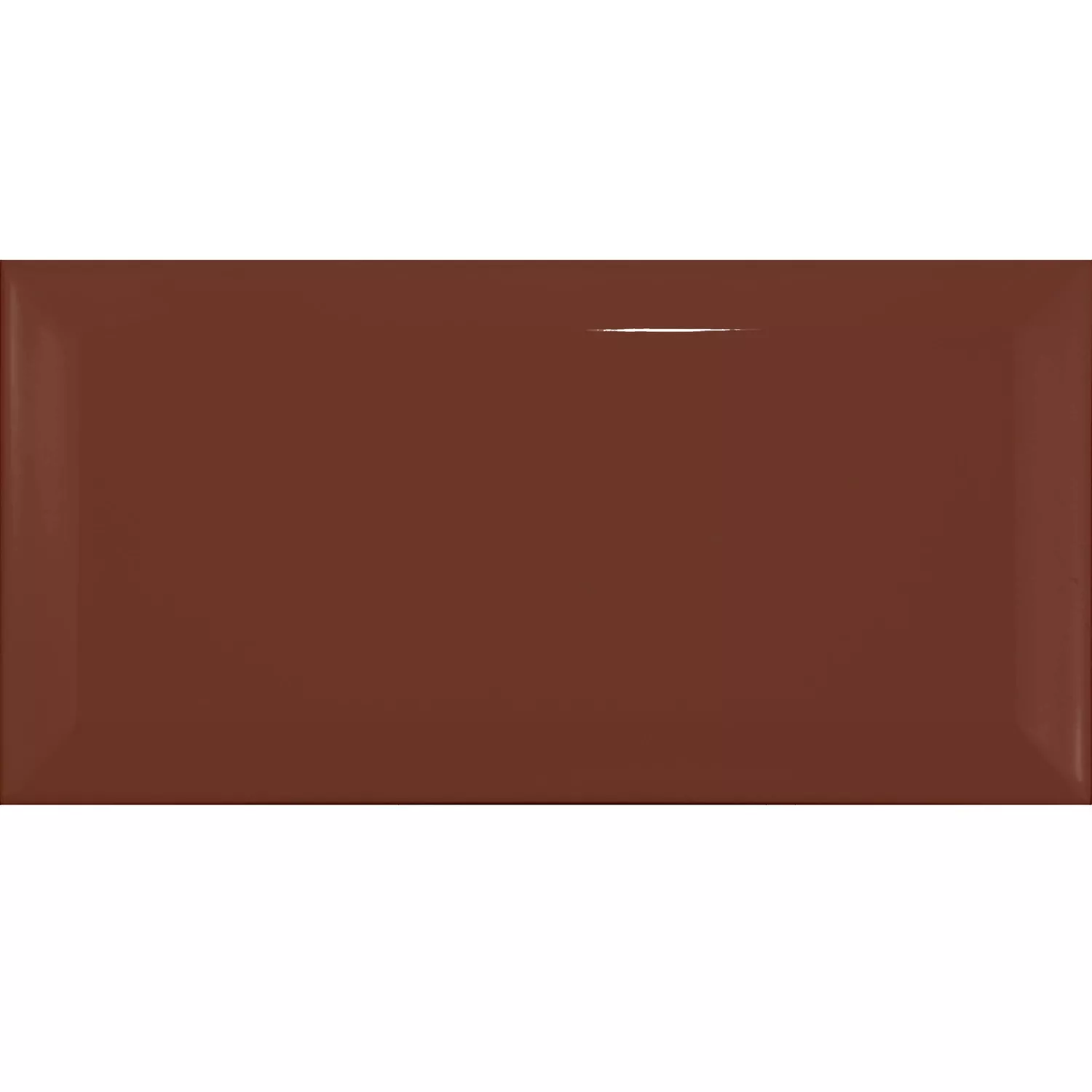 Metro kakel Brun Glänsande 7,5x15 cm Med Fasett Pitcox Marron