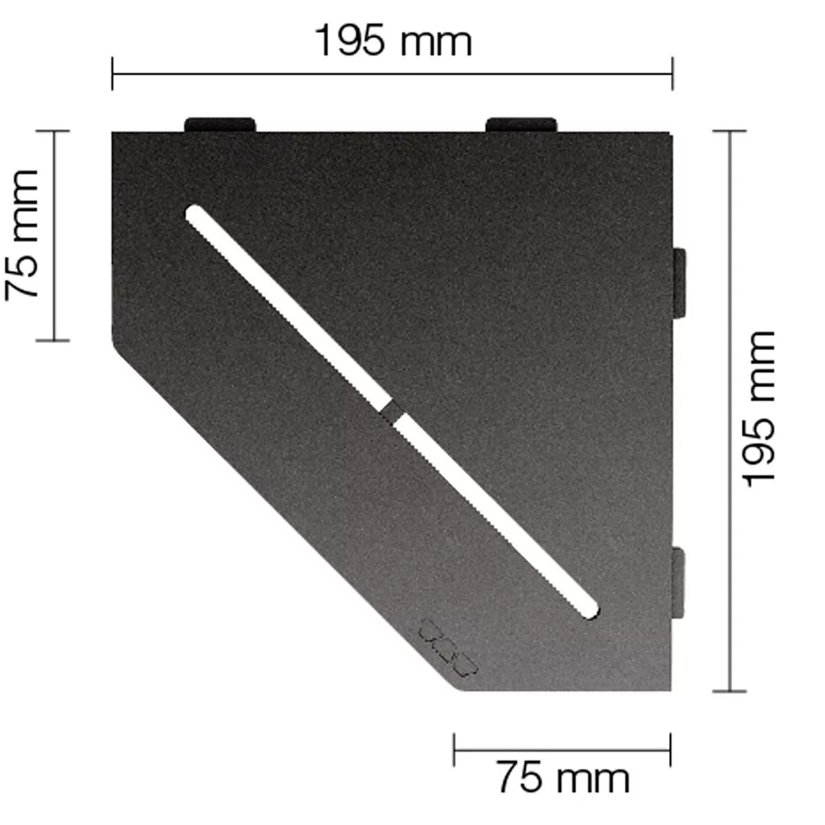 Vägghylla duschhylla Schlüter 5eck 19,5x19,5cm Ren antracit