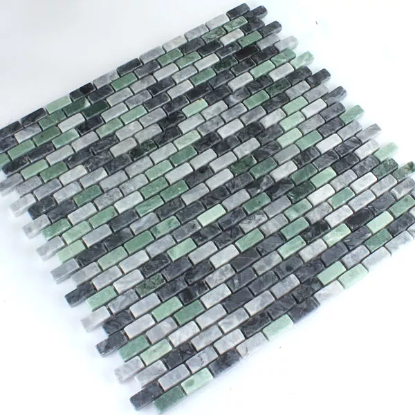 Prov Mosaik Marmor Brick Jade Svart Grön