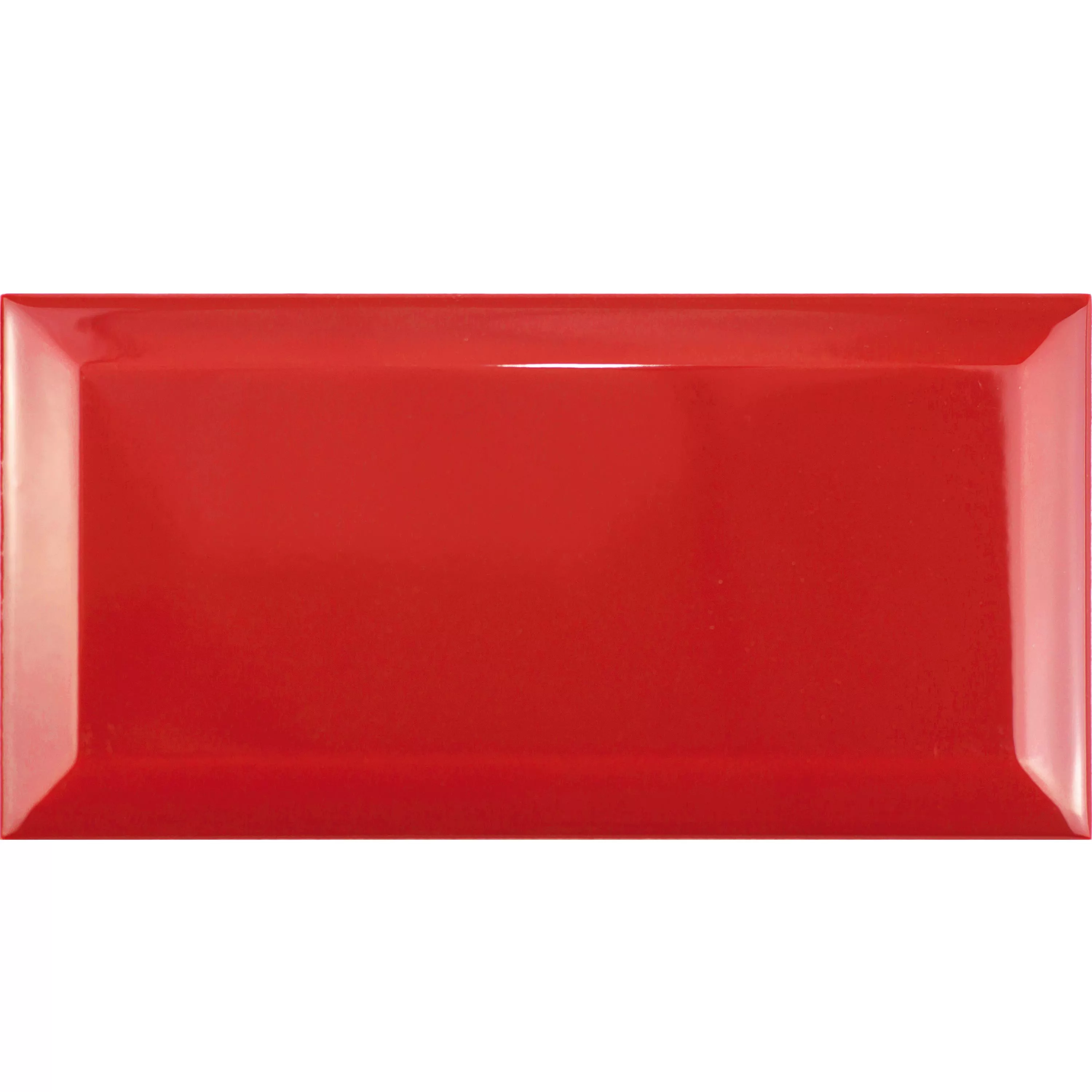 Metro Kakel Brussel Med Fasett 10x20x0,7cm Rojo Metro Kakel Brussel Med Fasett 10x20x0,7cm Rojo