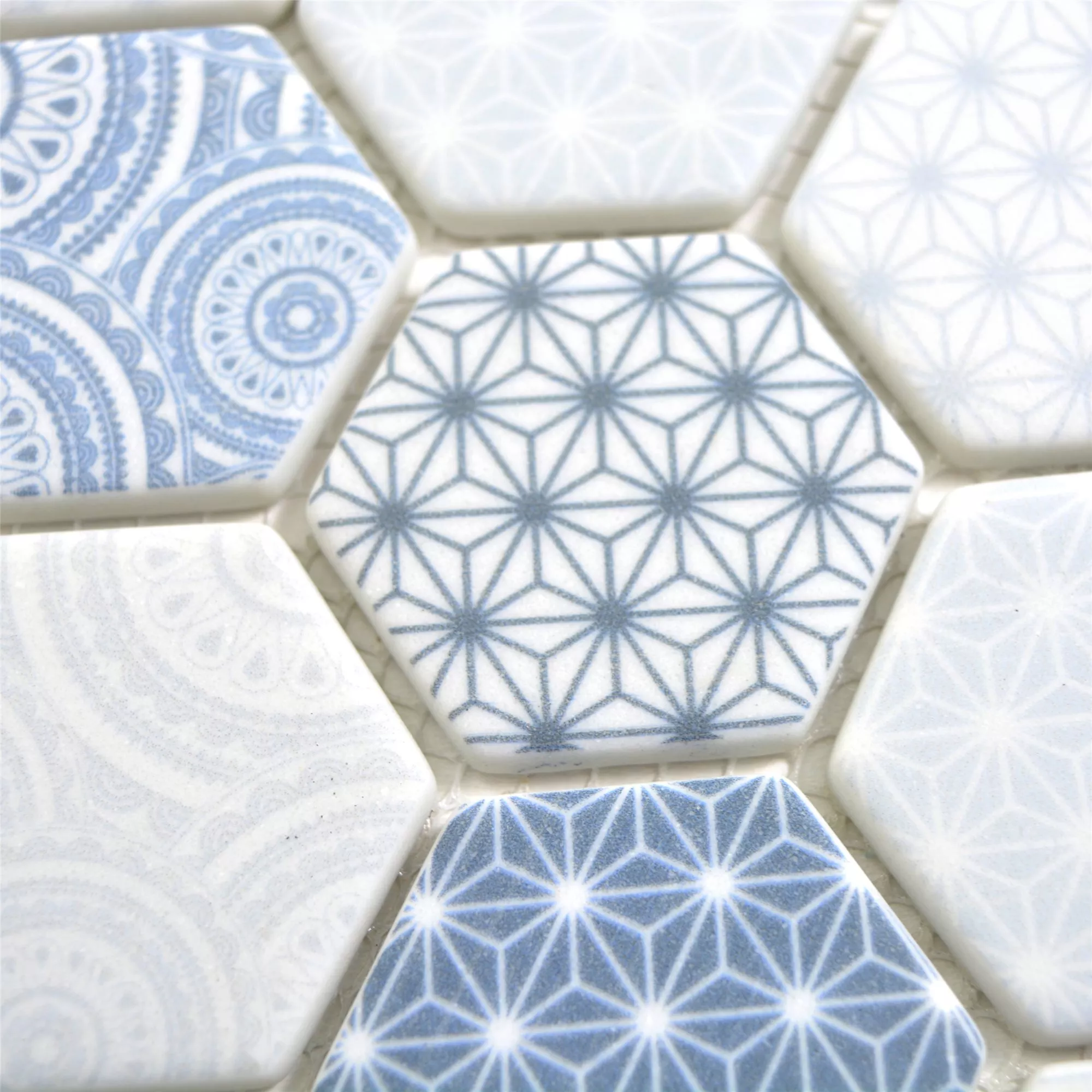 Glasmosaik Plattor Acapella Ljusblå Hexagon