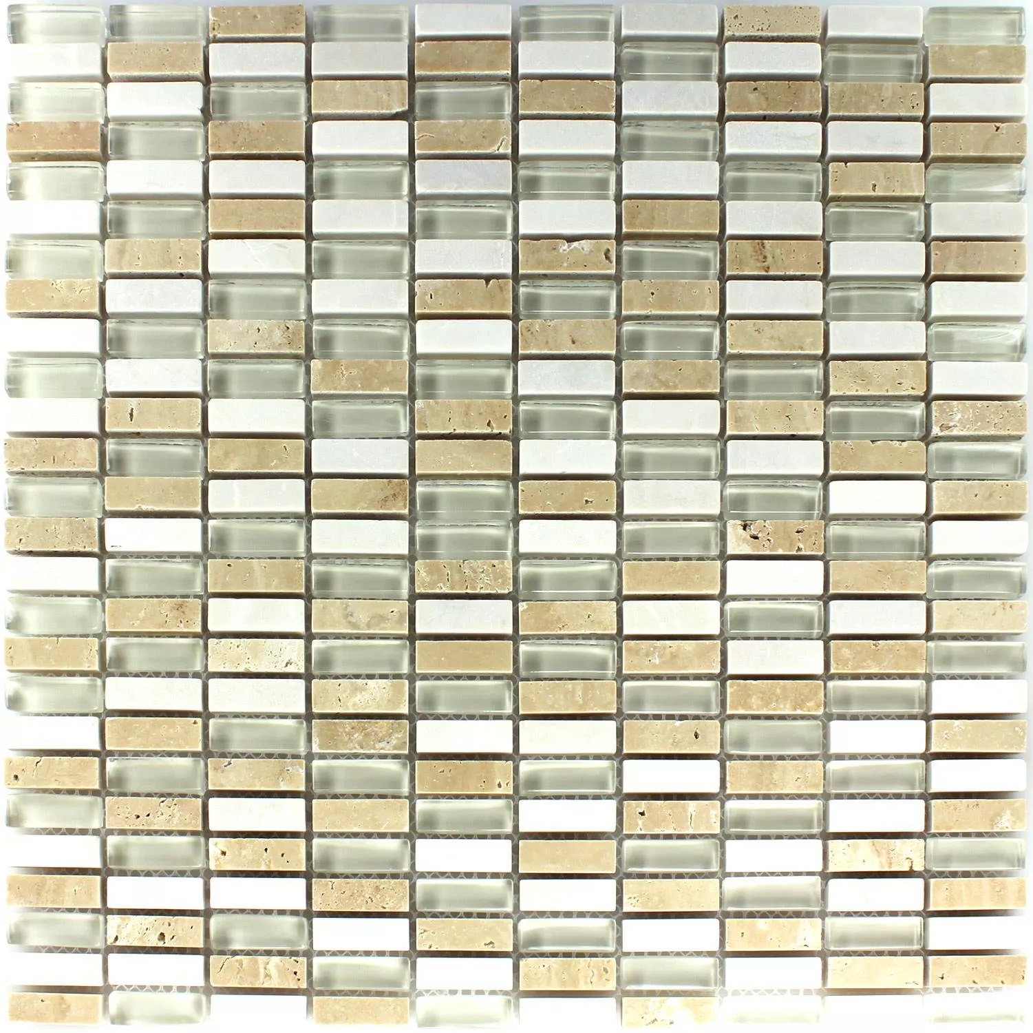 Prov Mosaik Glas Marmor Beige Mix 