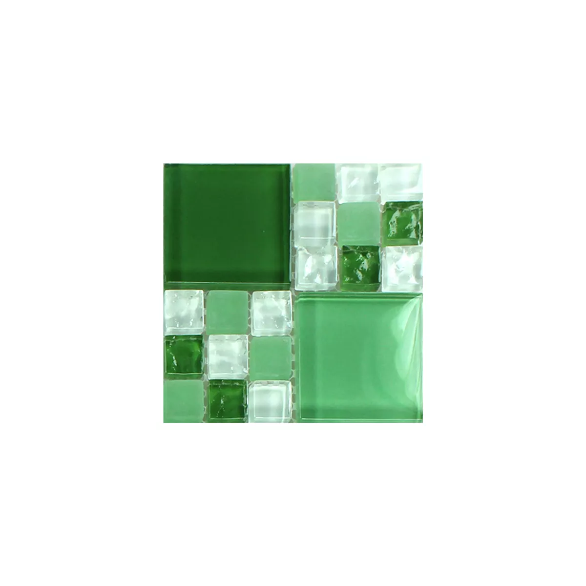 Prov Mosaik Glas Crystal Grön Mix