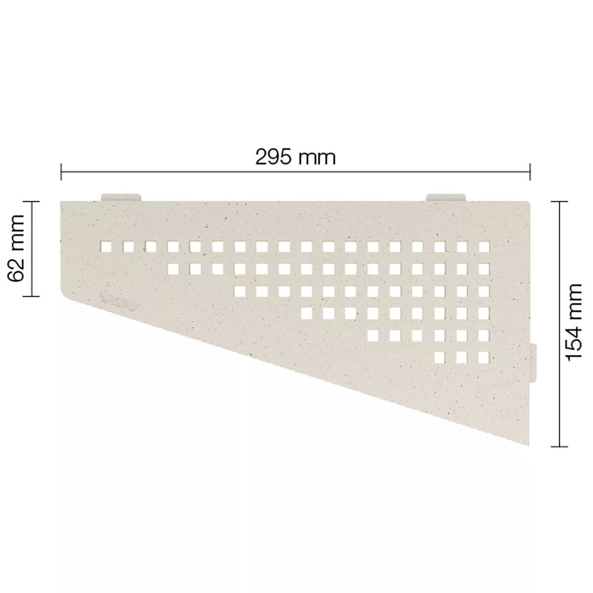 Vägghylla duschhylla Schlüter fyrkantig 15,4x29,5cm fyrkantig elfenben