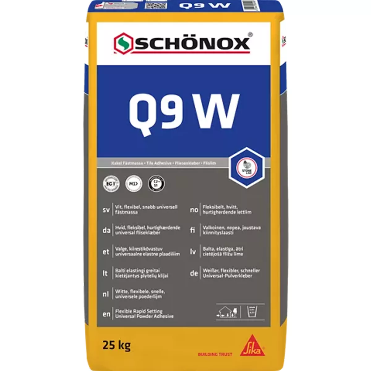 Kakellim Schönox Q9 W Vitt Flexibelt Universal Pulverlim 25 KG