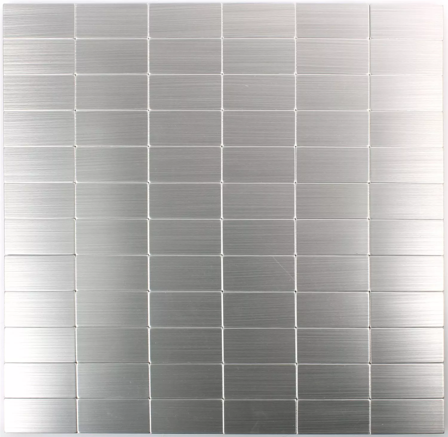 Mosaik Metall Självhäftand Mikros Silver Rektangel