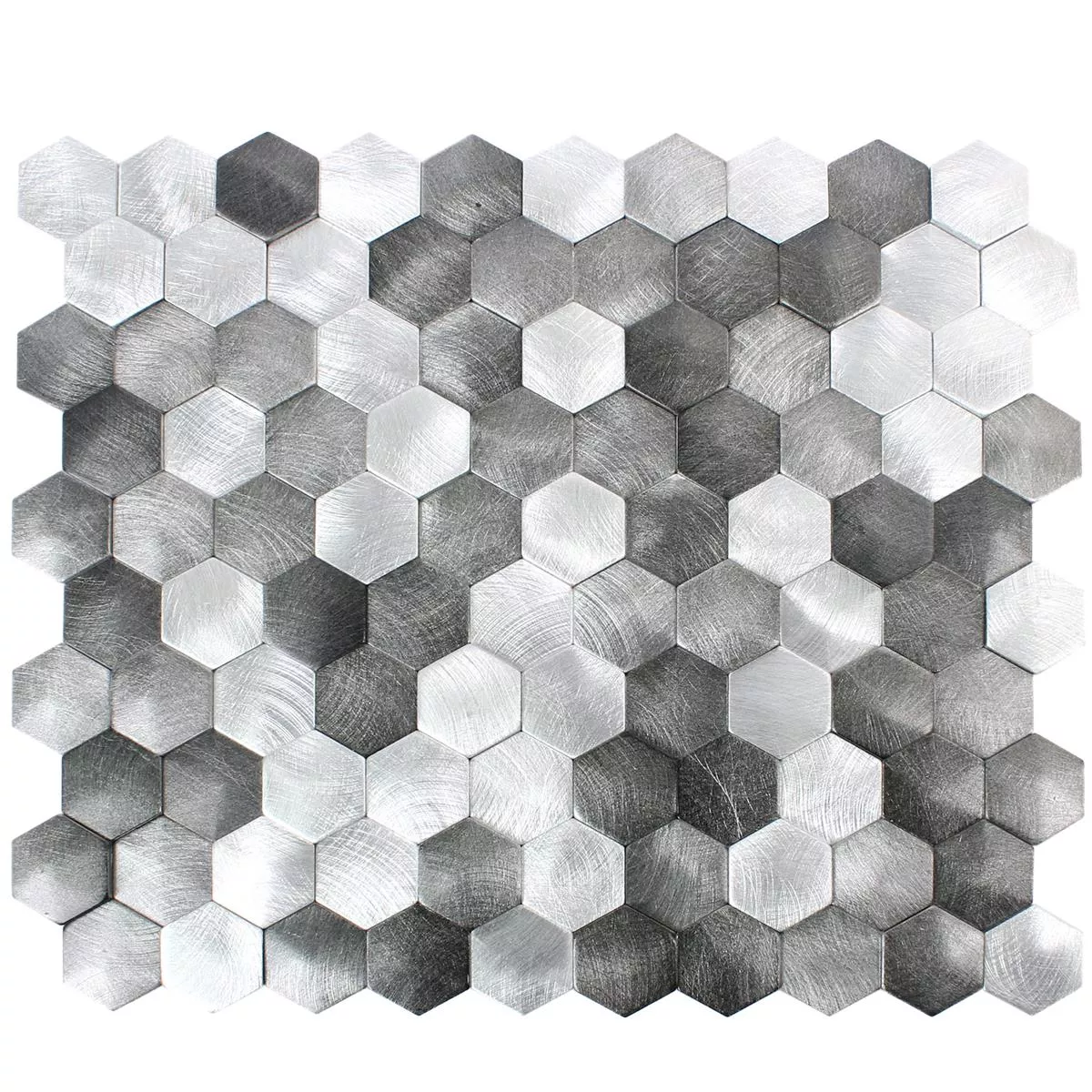 Mosaik Sindos Hexagon 3D Svart Silver