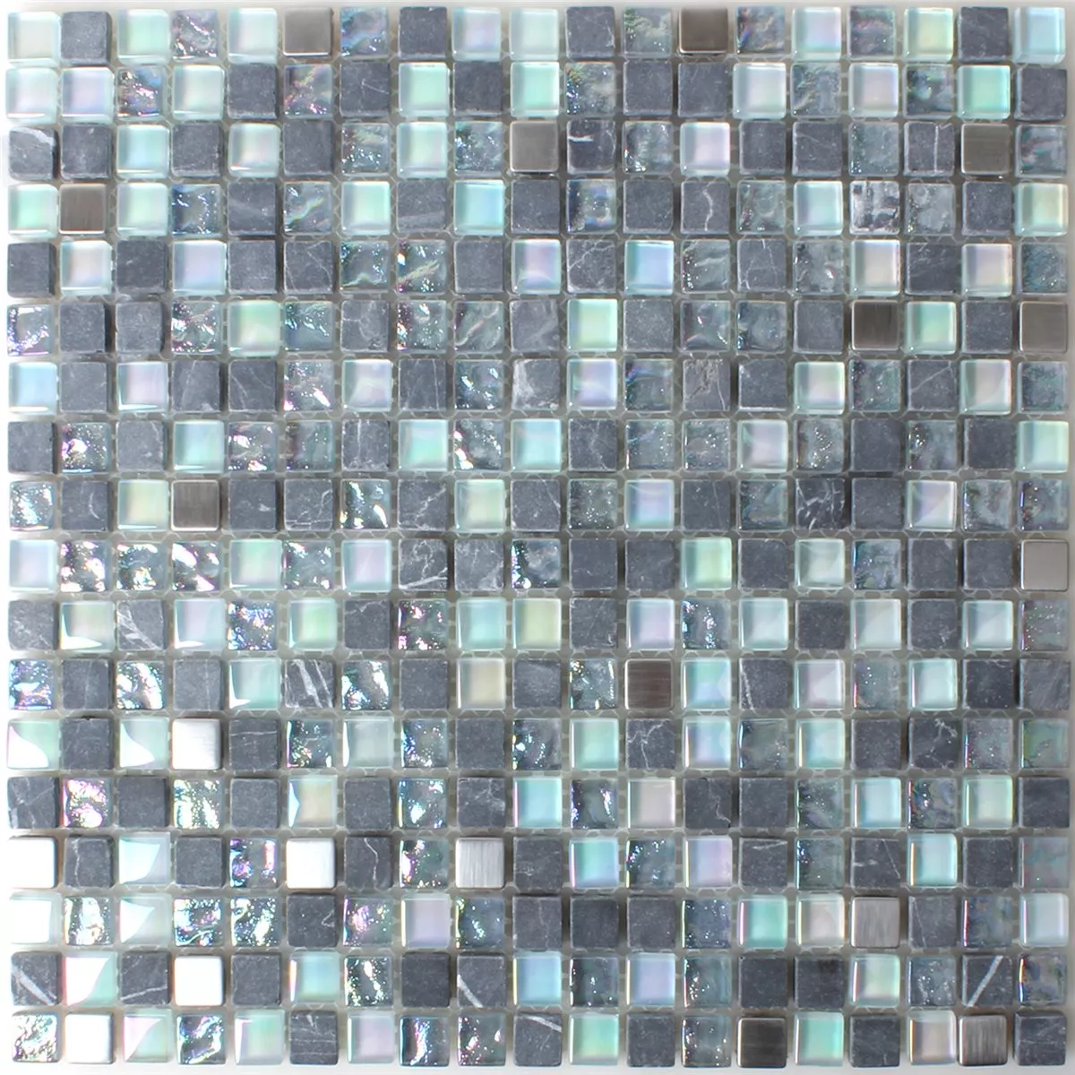 Prov Glas Marmor Pärlemor Effekt Mosaik Grå Mix