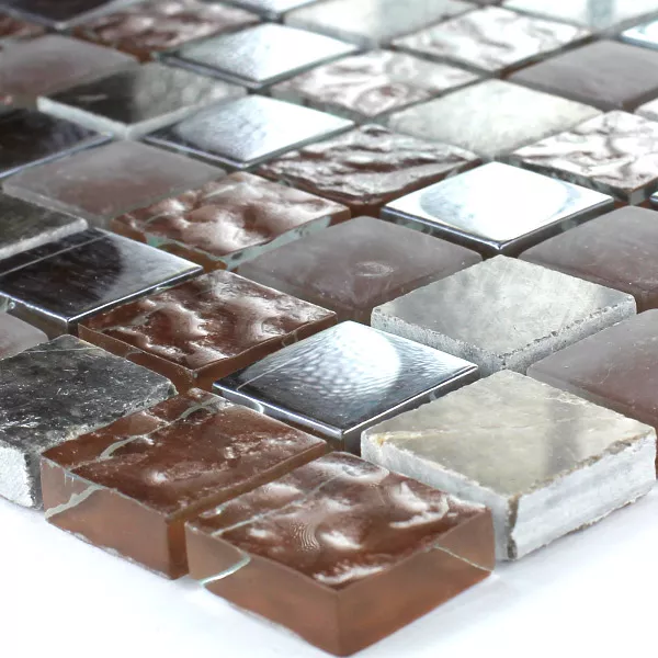 Prov Mosaik Glas Marmor  Brun Mix Metall