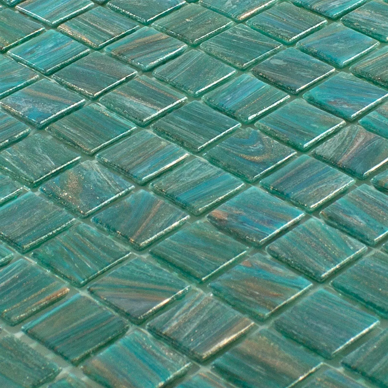 Glas Mosaik Ogeday Guld Effekt Grön