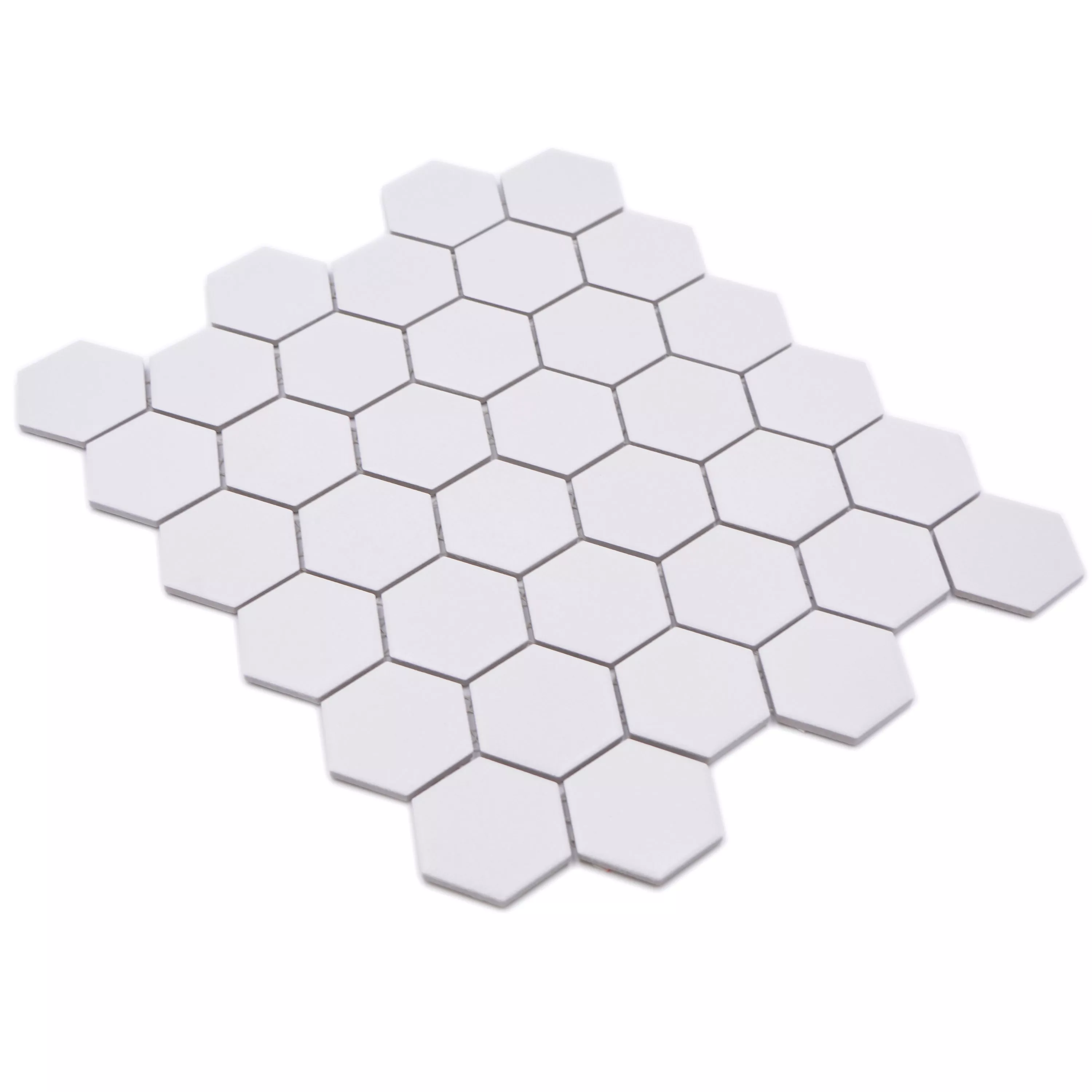 Prov Keramikmosaik Bismarck R10B Hexagon Vit H51