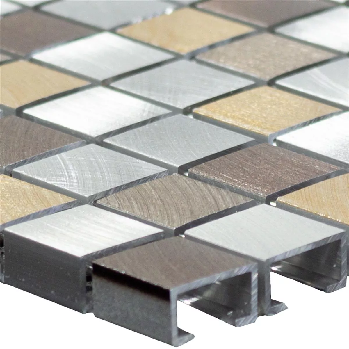 Aluminium Metall Mosaik Techvisto Brun Silver