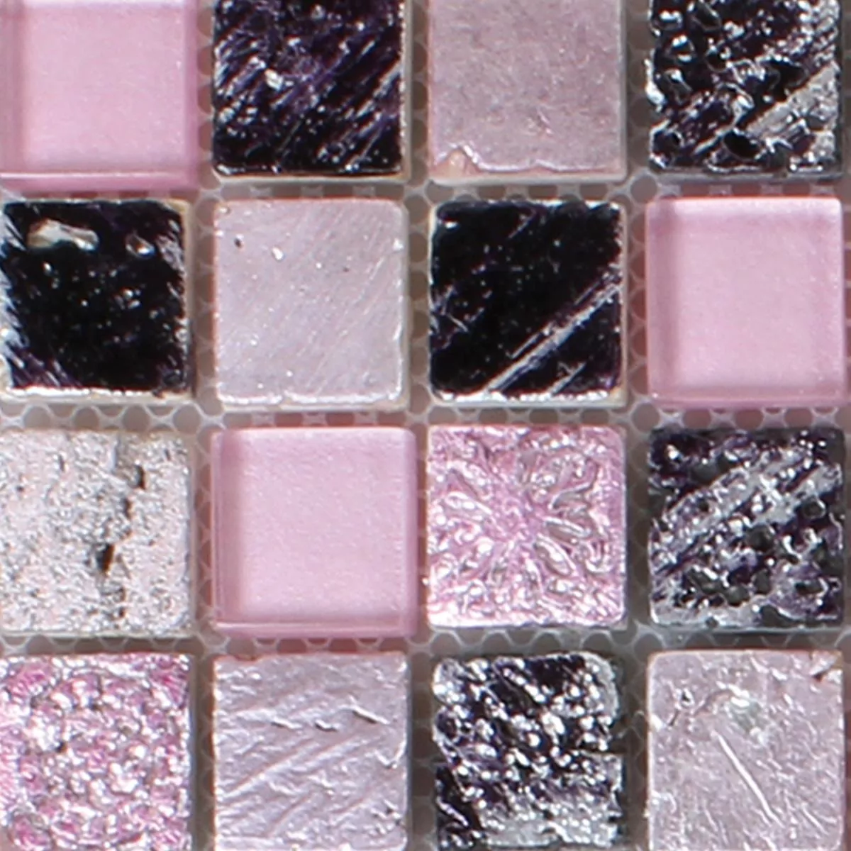 Prov Glas Natursten Resin Mosaik Pink Mix