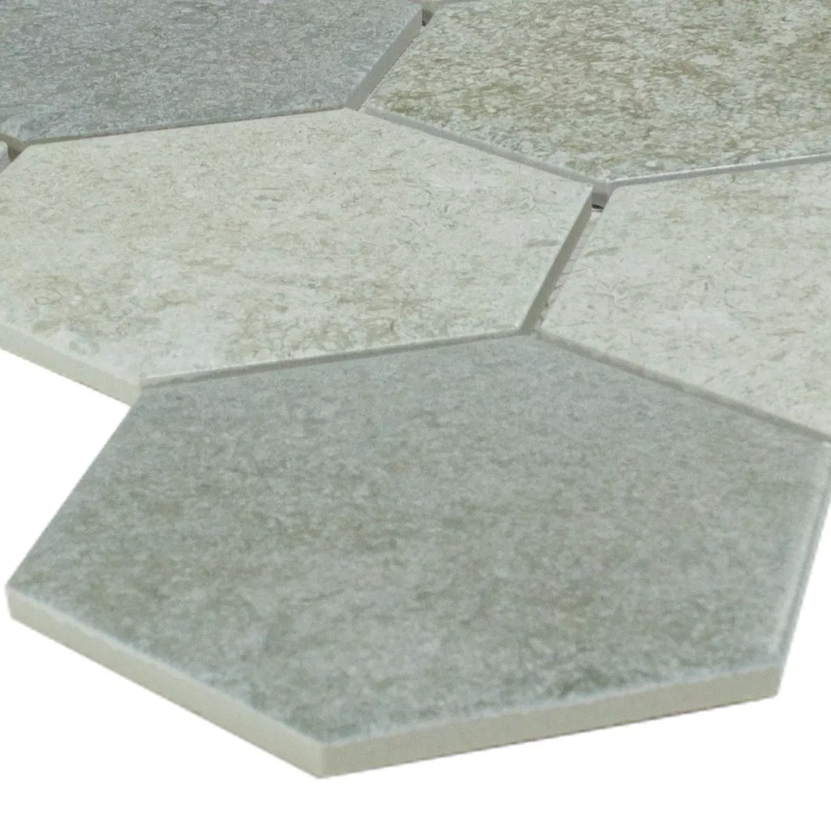 Prov Natursten Mosaik Hanoi Hexagon Grå