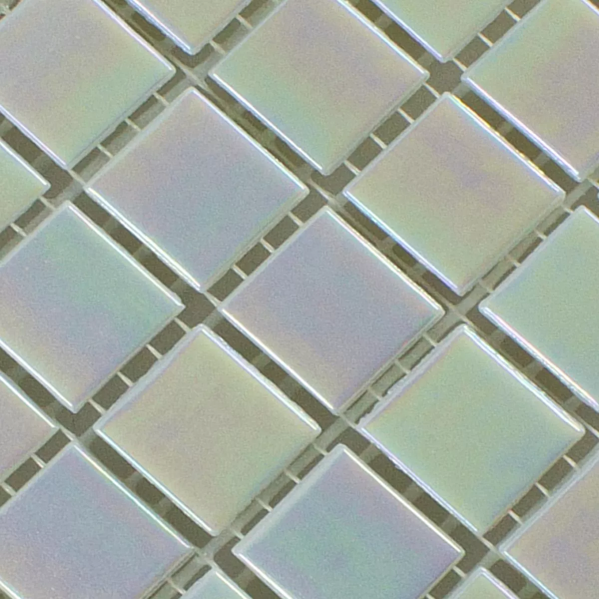 Prov Glasmosaik Pärlemor Effekt Ingolstadt Vit Fyrkant 