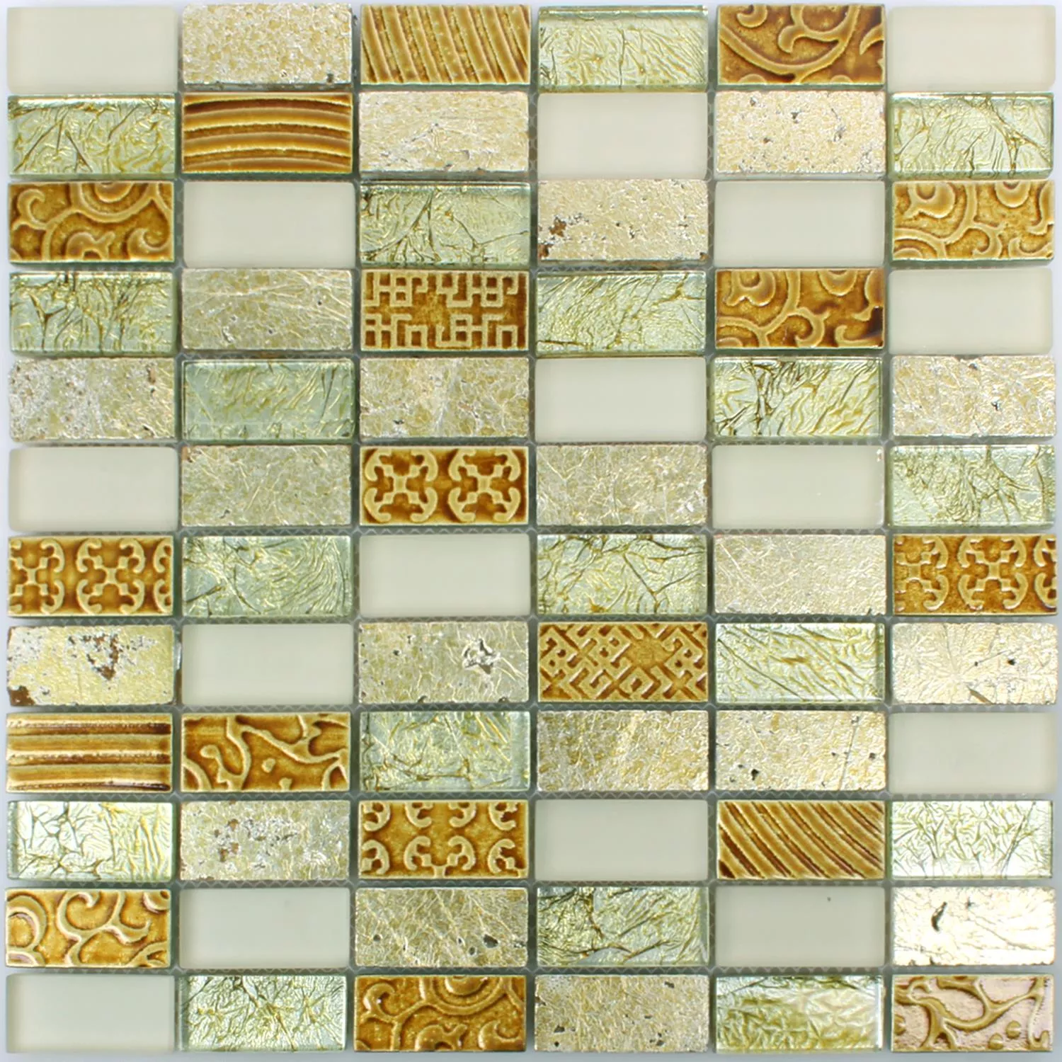 Mosaik Glas Natursten Piroshka Gold