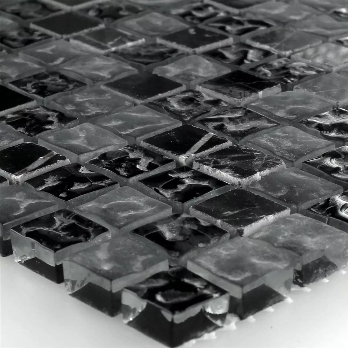 Mosaik Glas Marmor Zambia Räffling 15x15x8mm