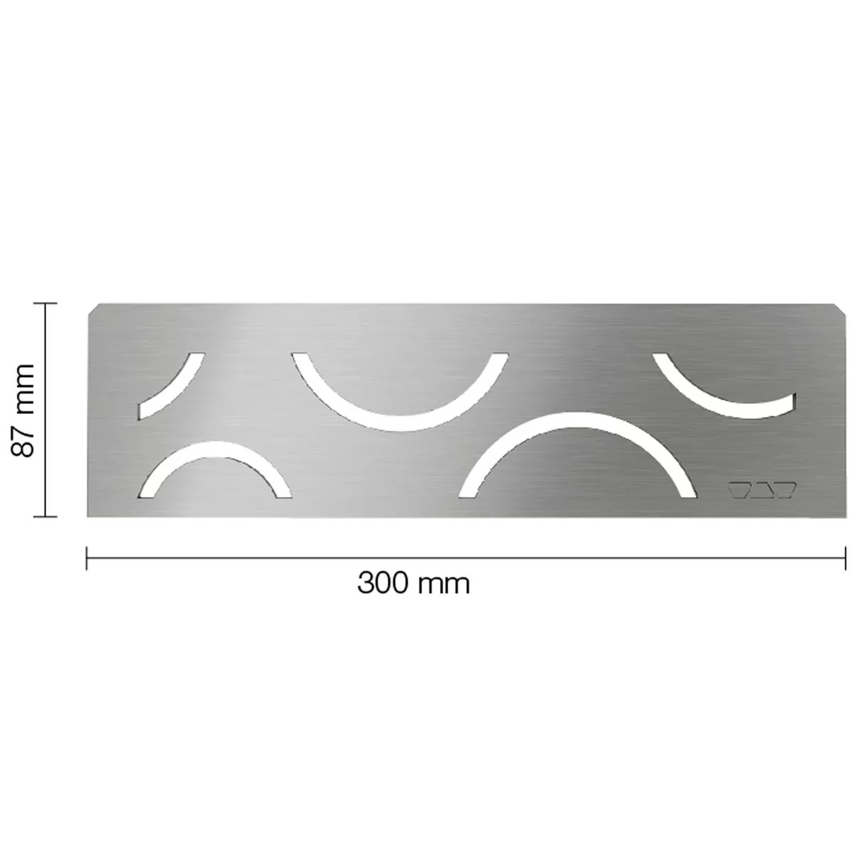 Nisch vägghylla Schlüter rektangel 30x8,7cm Curve silver