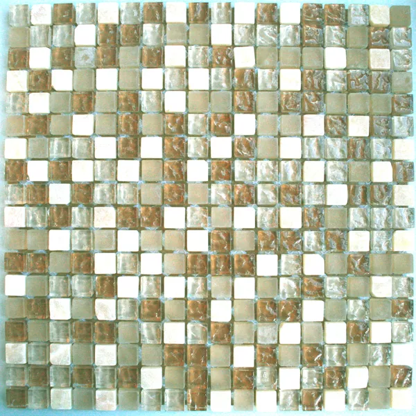 Prov Mosaik Glas Marmor  Beige Mix Onyx